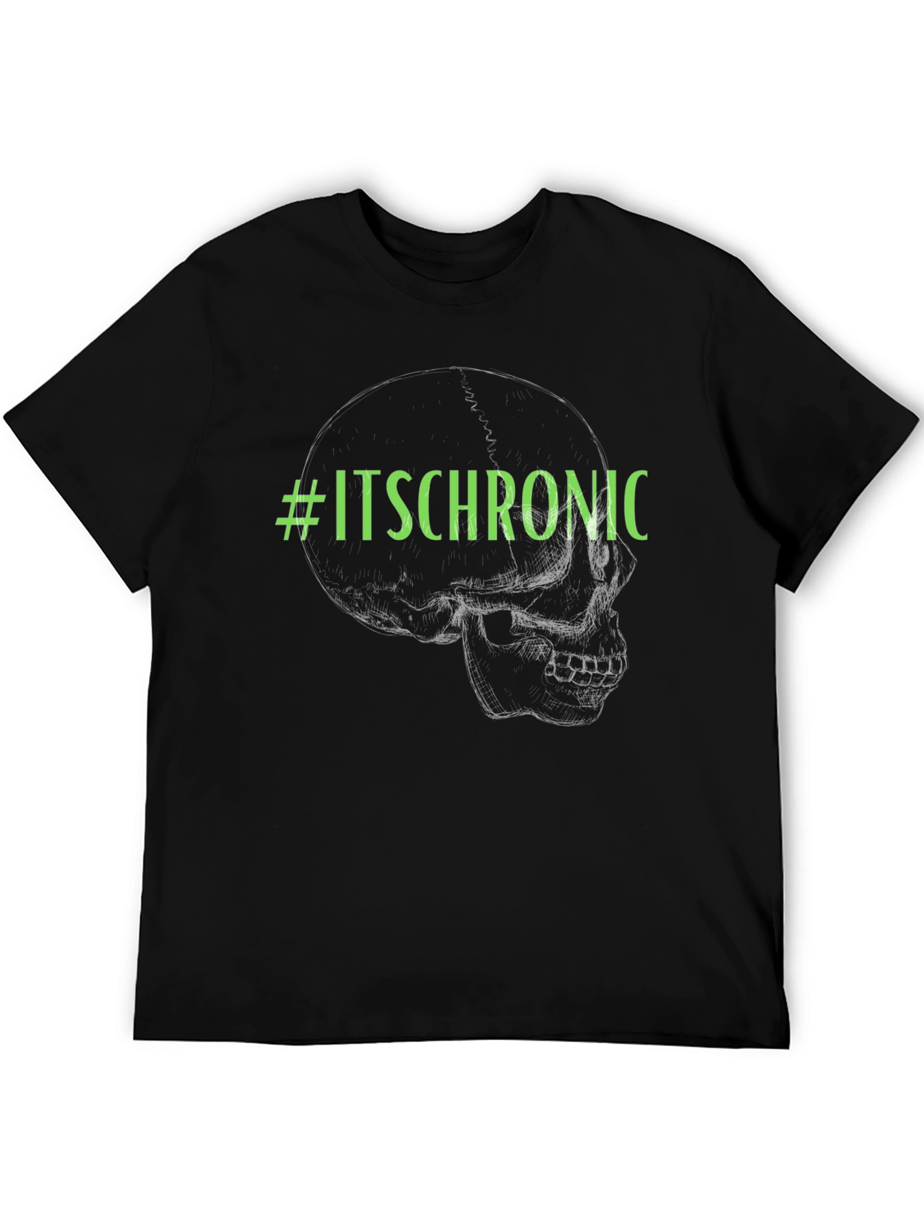 #ItsChronic Skull Graphic Black T-Shirt