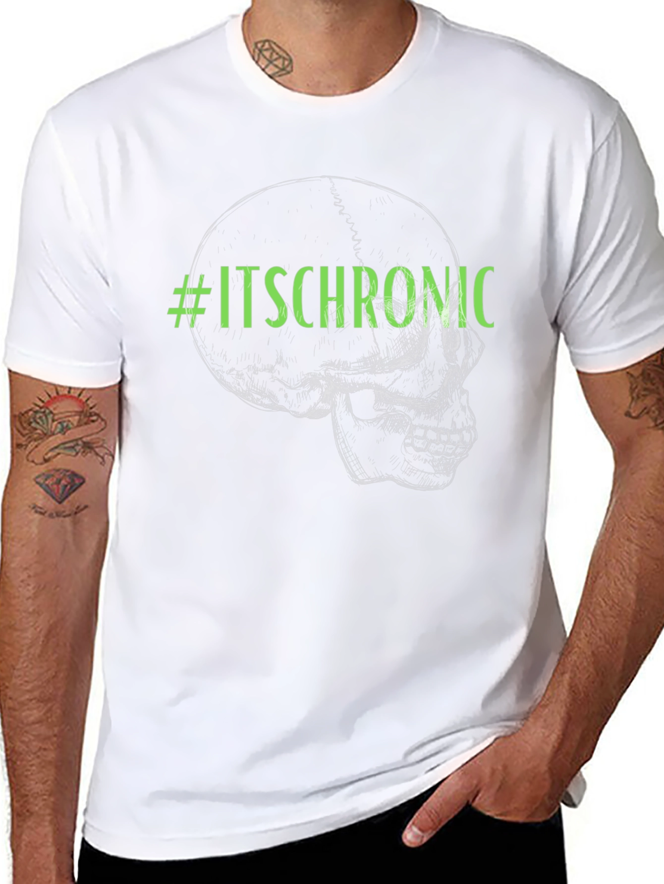 #ItsChronic Skull Graphic Black T-Shirt