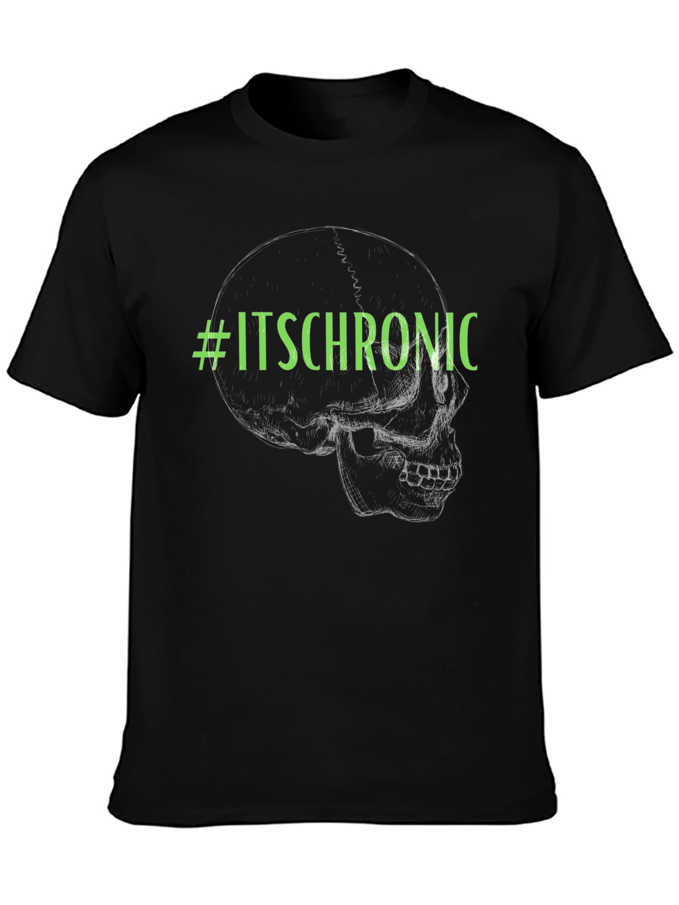 #ItsChronic Skull Graphic Black T-Shirt