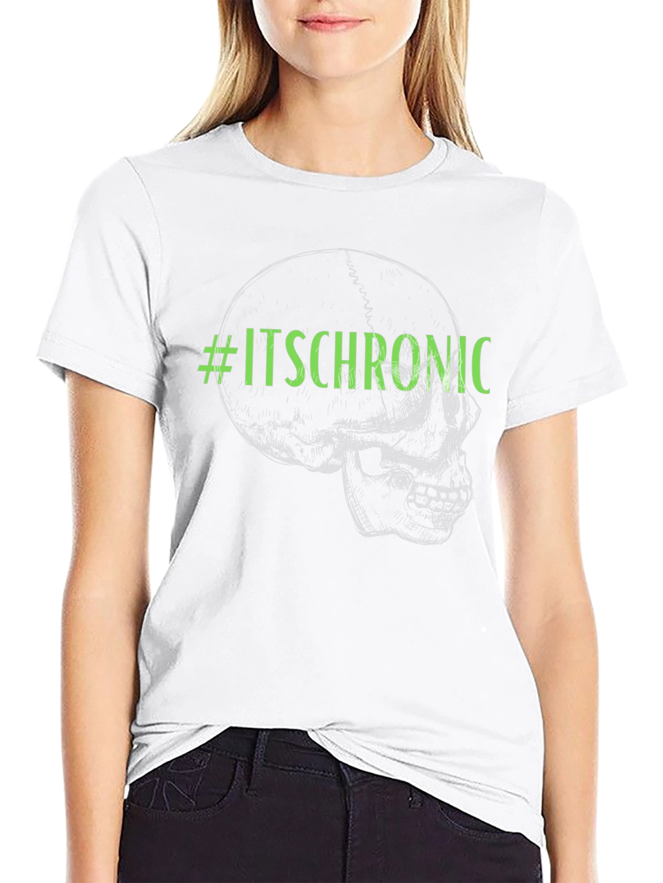 #ItsChronic Skull Graphic Black T-Shirt