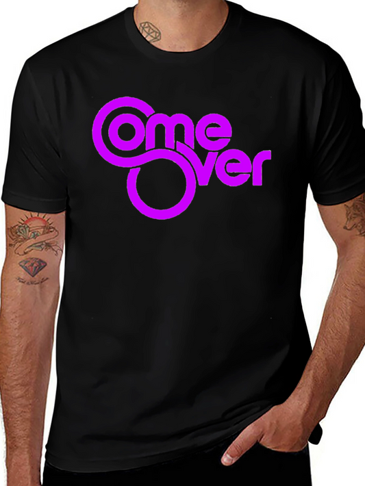Come Over Graphic Tee - Black Cotton Blend