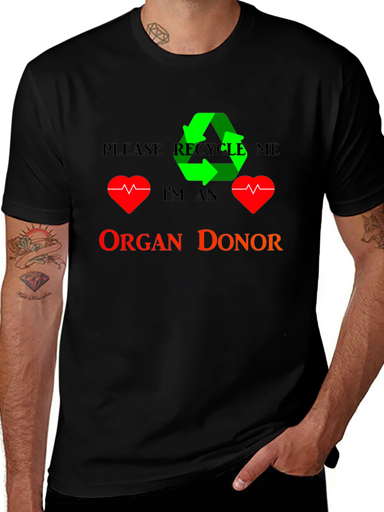 Recycle Organ Donor T-Shirt Black