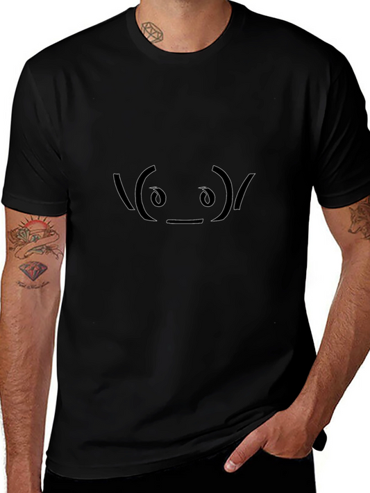 Alien Emoticon Black T-Shirt