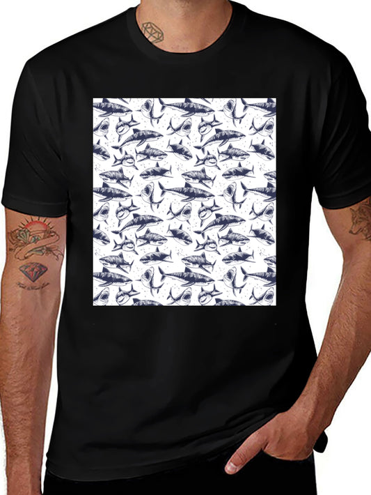 Shark Pattern T-Shirt - Unique Graphic Tee