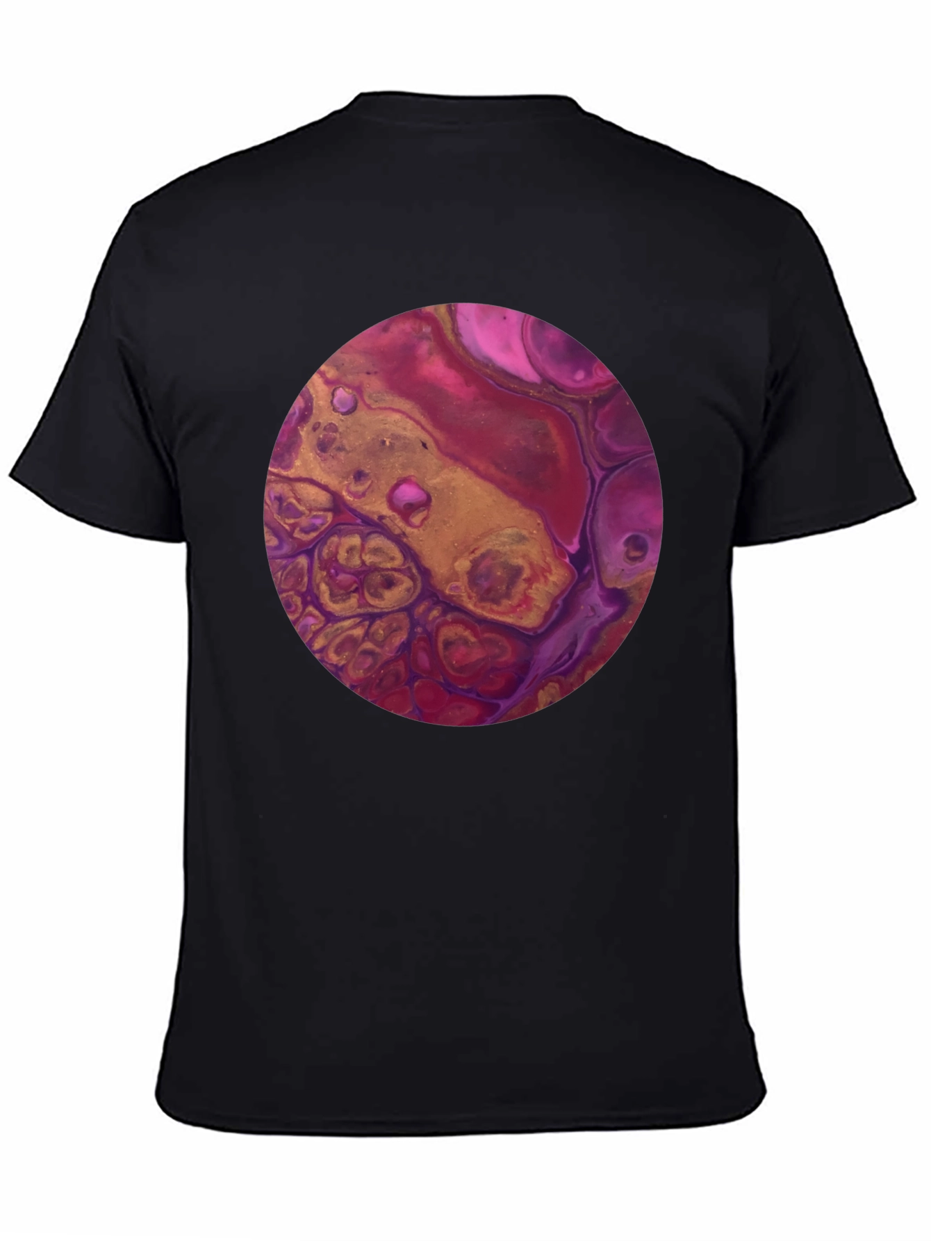 Abstract Art Circle Graphic Tee - Black