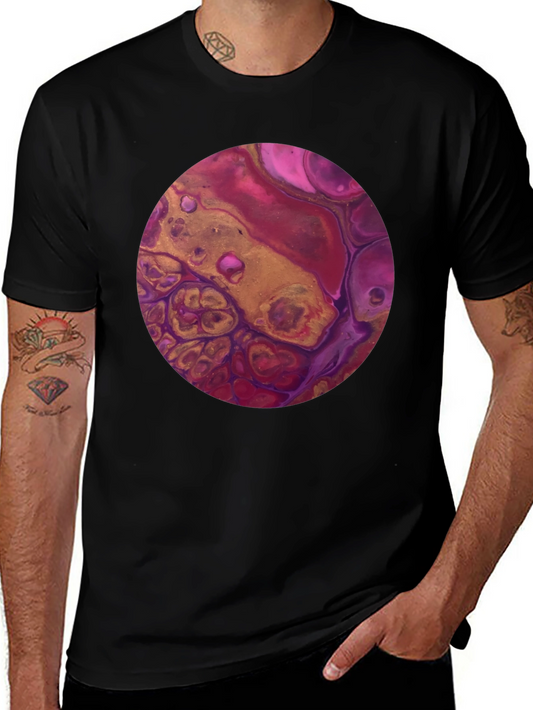 Abstract Art Circle Graphic Tee - Black