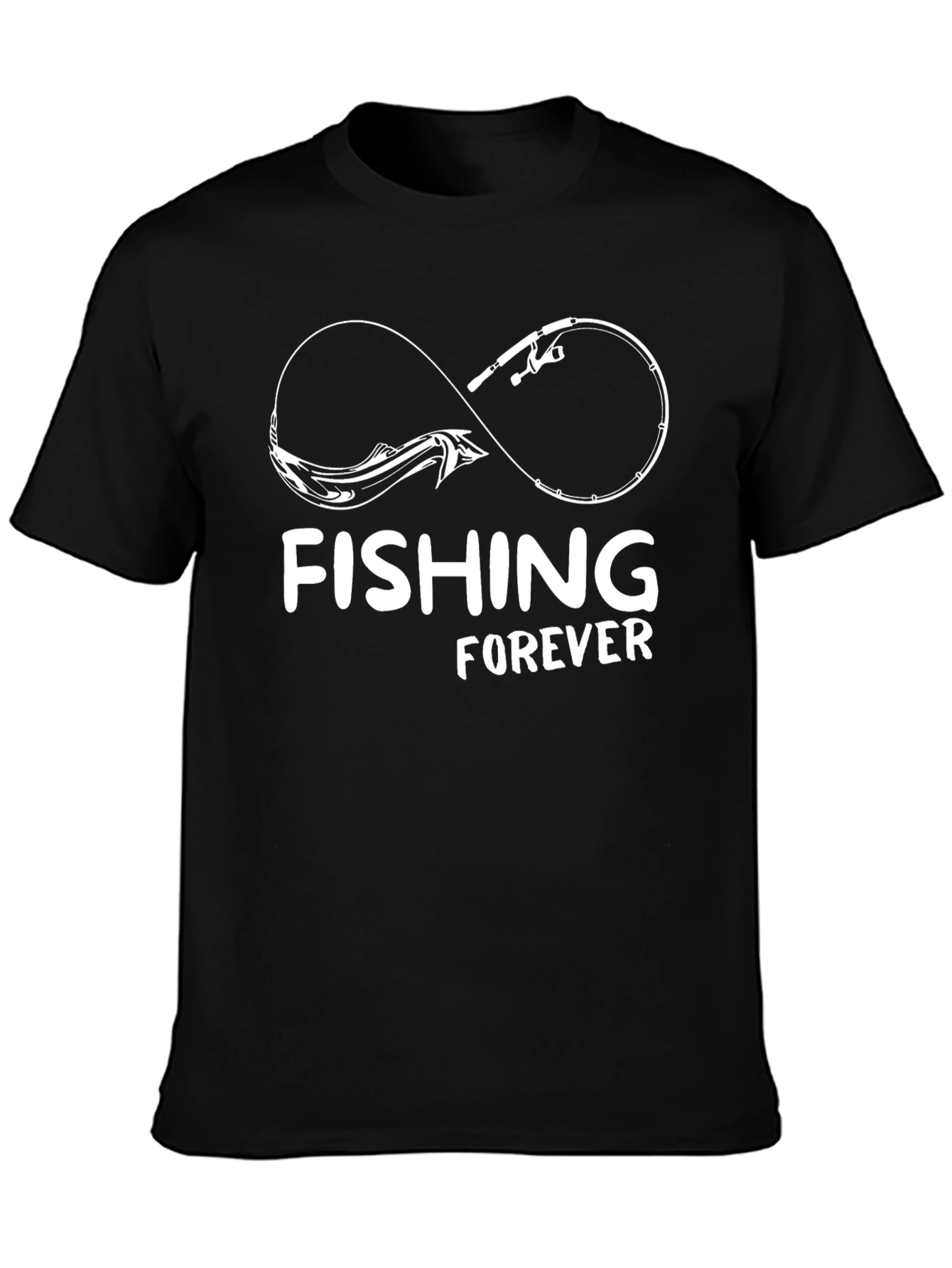 Fishing Forever Graphic Tee - Black