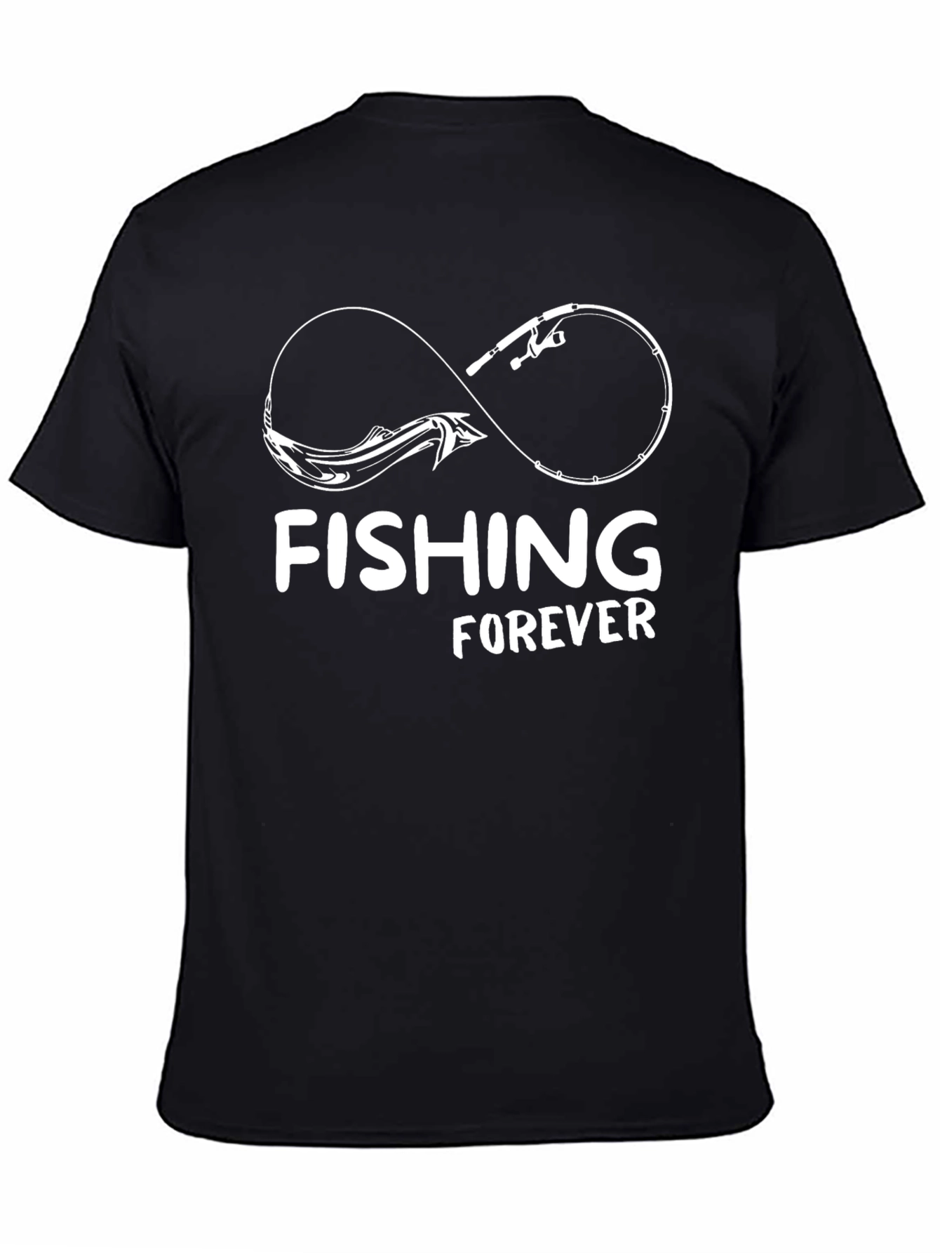 Fishing Forever Graphic Tee - Black