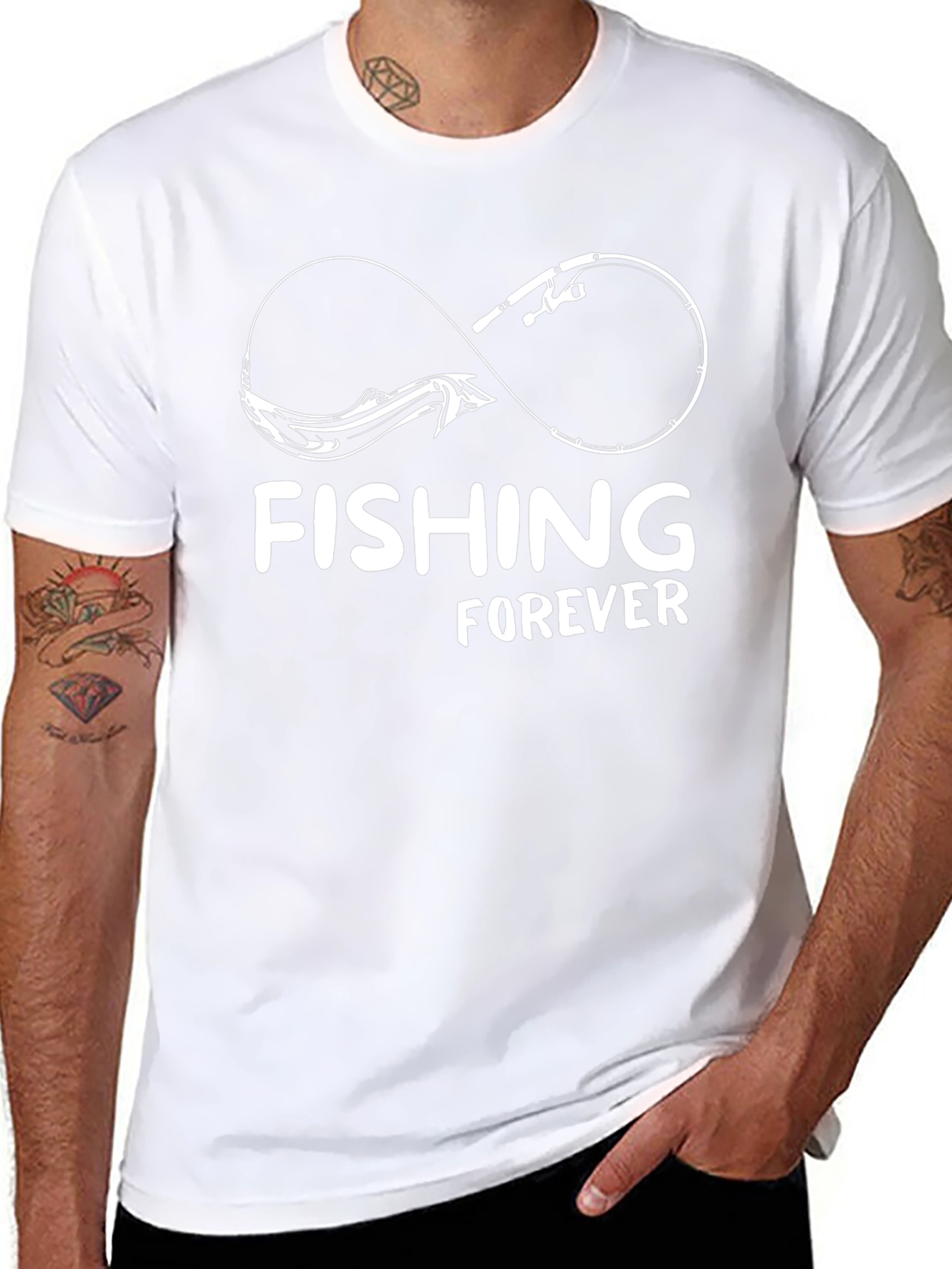 Fishing Forever Graphic Tee - Black