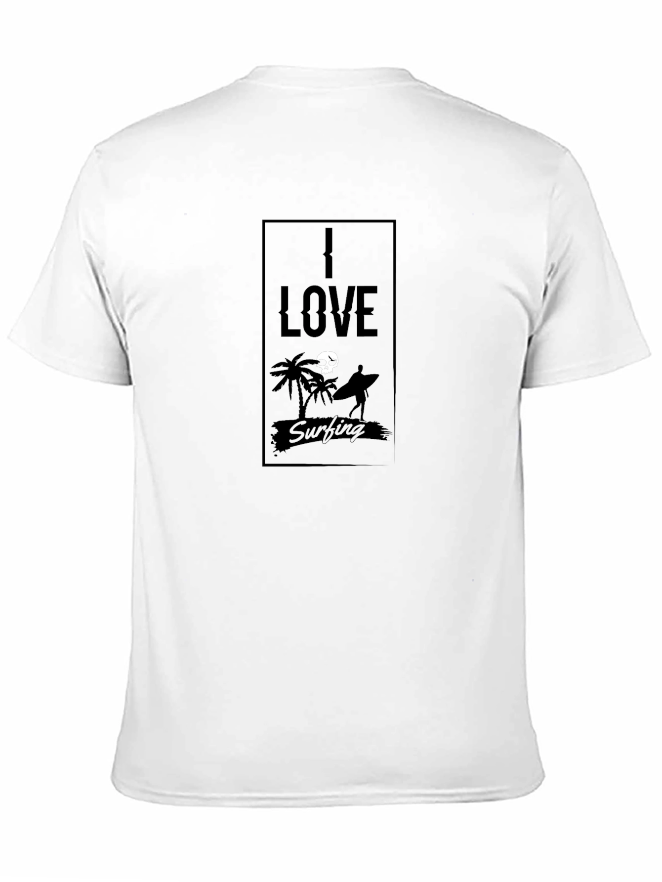 I Love Surfing Black T-Shirt