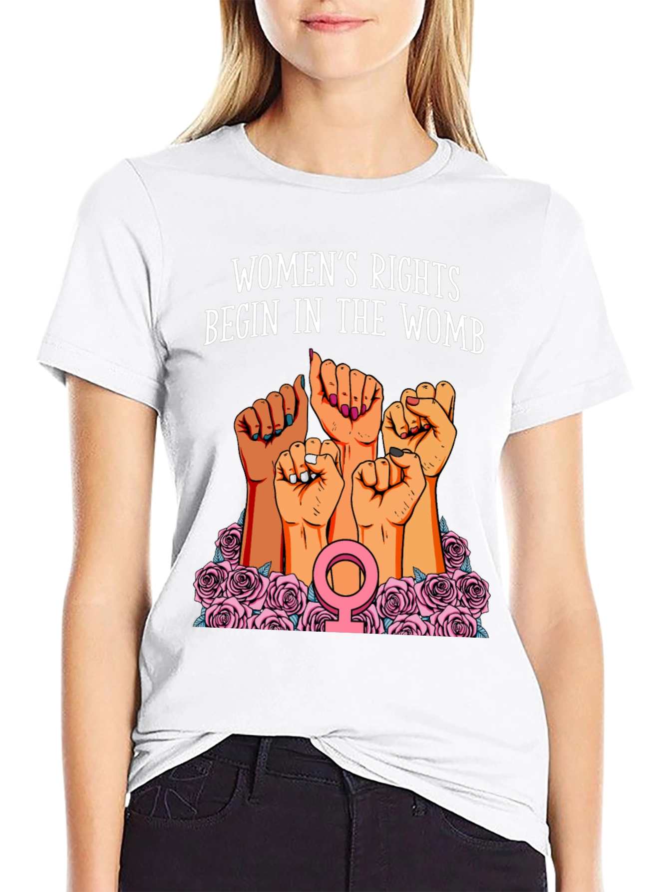 Womens Rights Begin In The Womb Graphic Tee