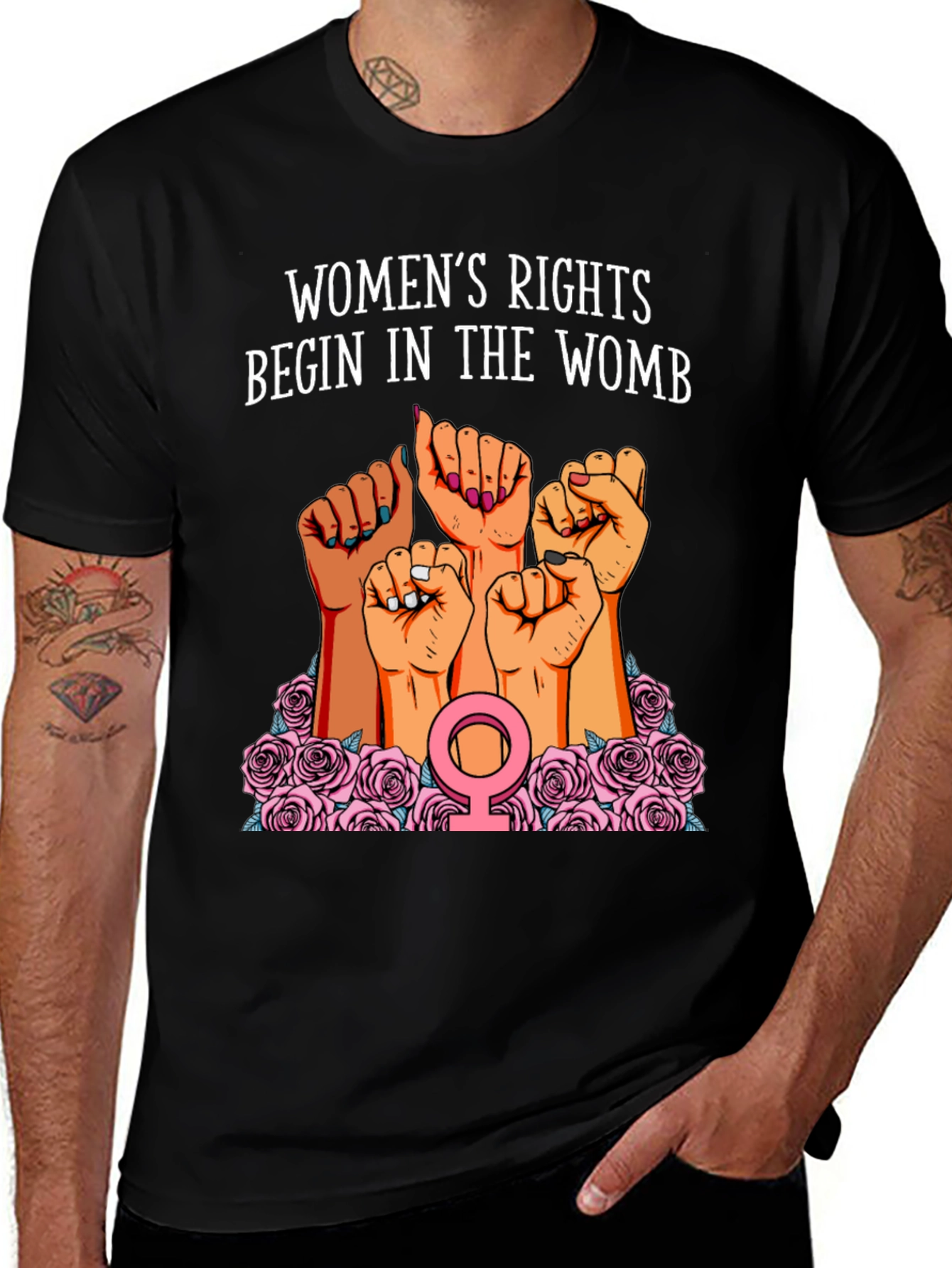 Womens Rights Begin In The Womb Graphic Tee