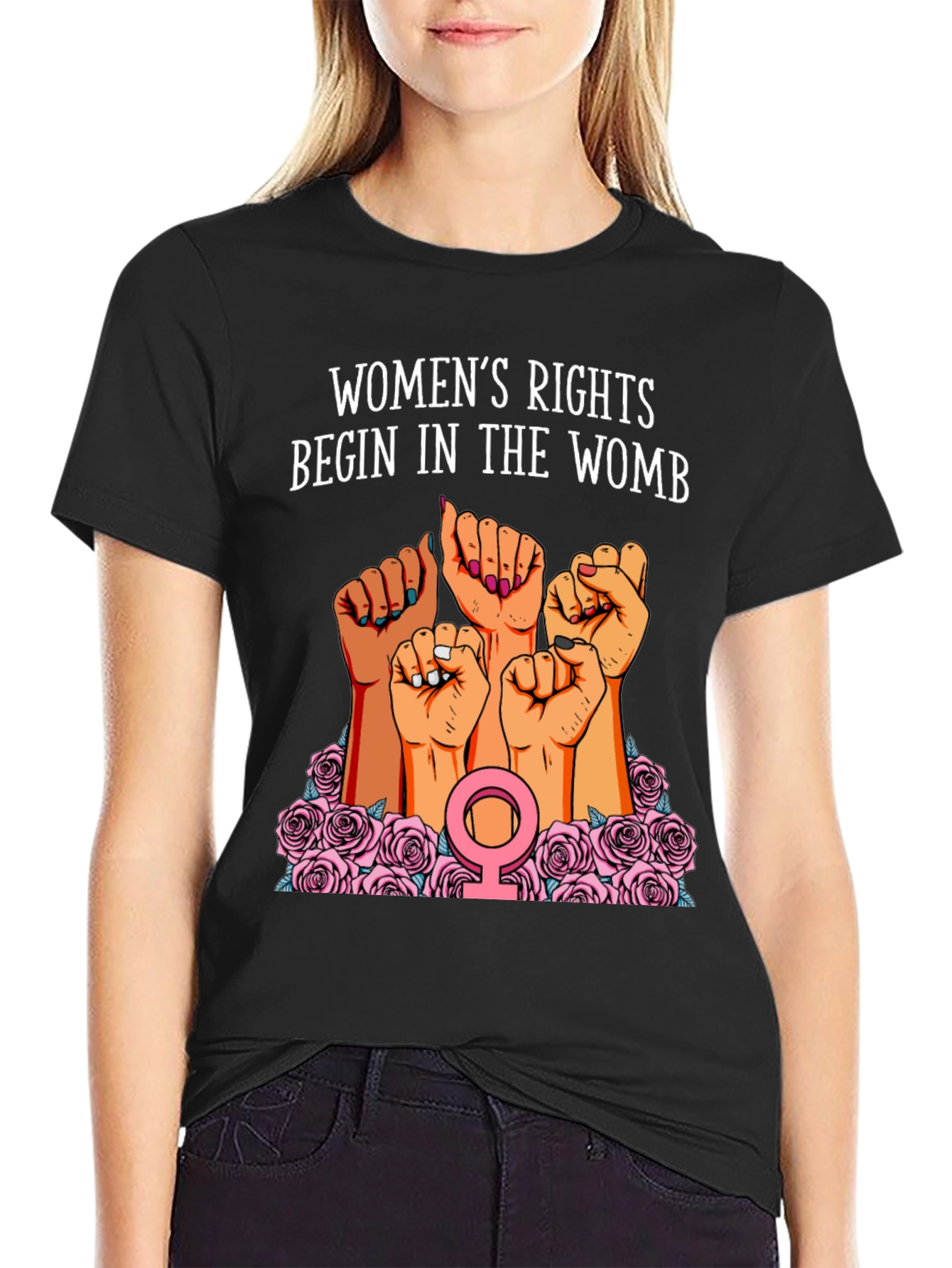 Womens Rights Begin In The Womb Graphic Tee