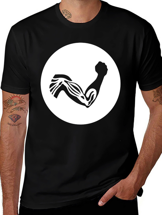 Black Muscle Arm Graphic Tee