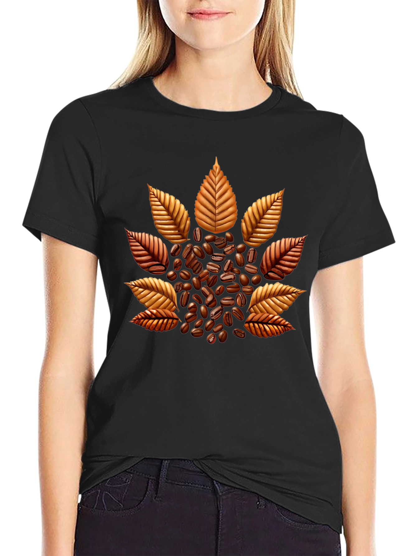Coffee Bean Leaf Graphic T-Shirt - Unique Design