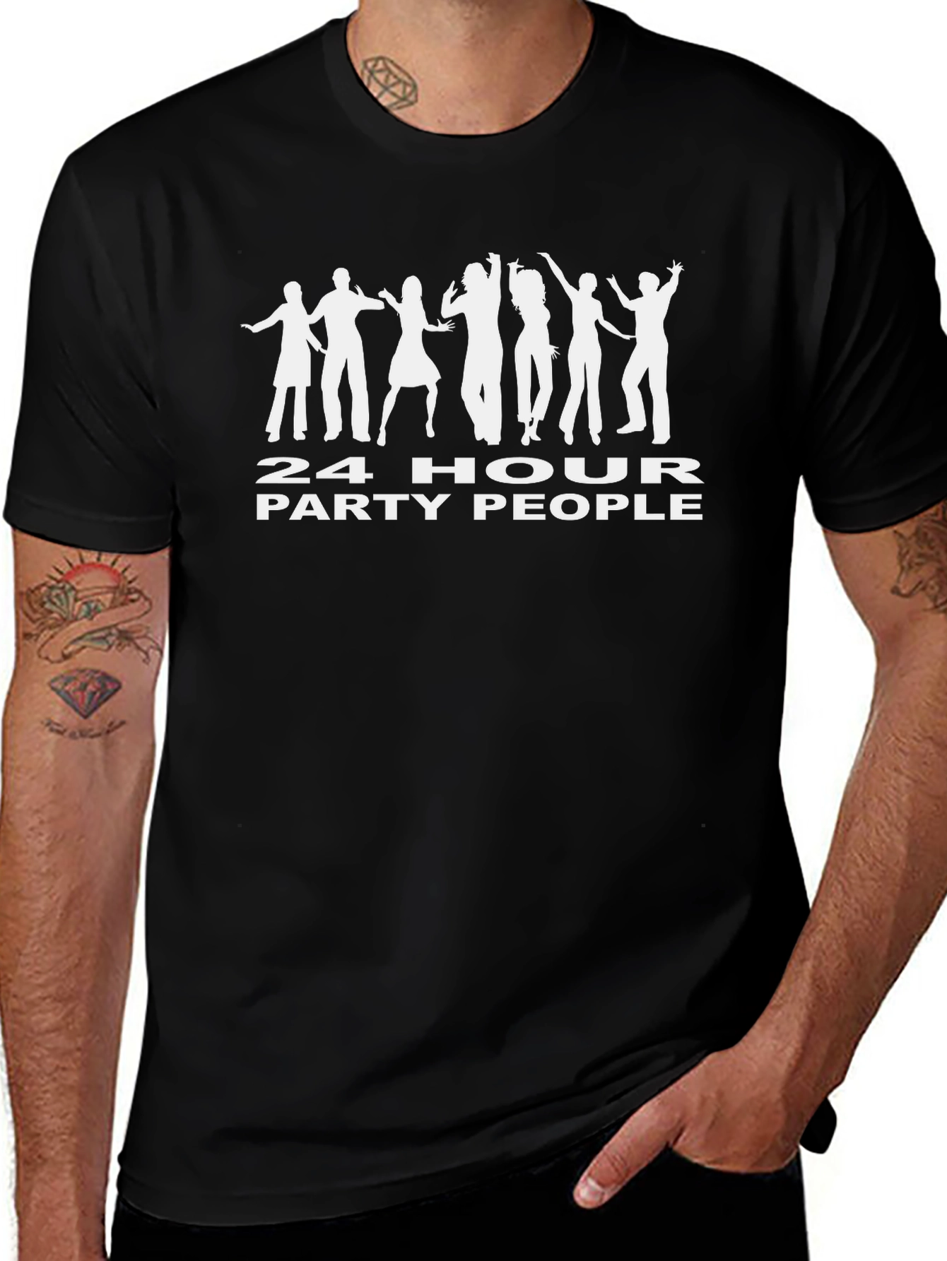 24 Hour Party People Graphic Tee - Black