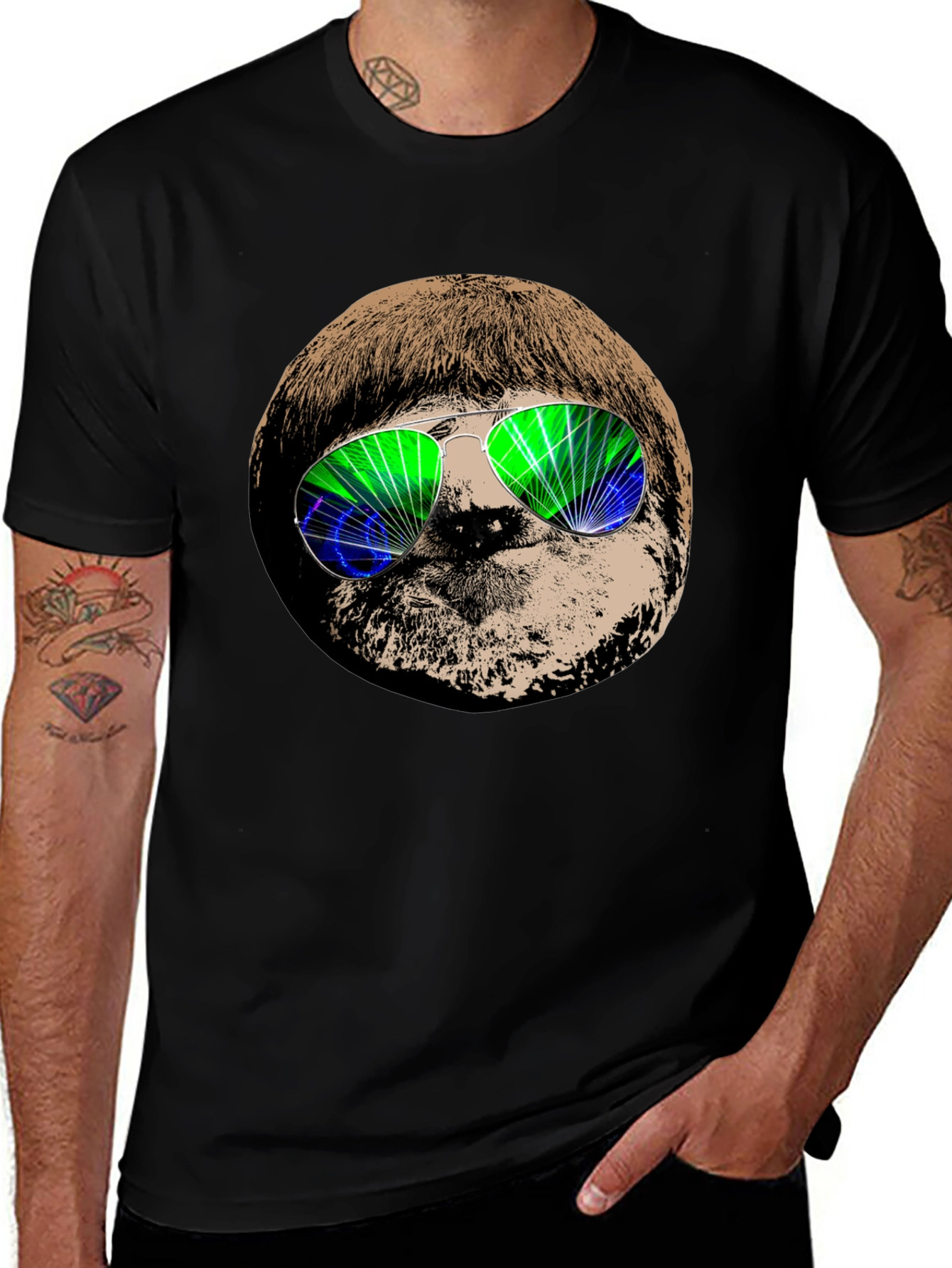 Cool Sloth Graphic Tee - Unisex Black T-Shirt
