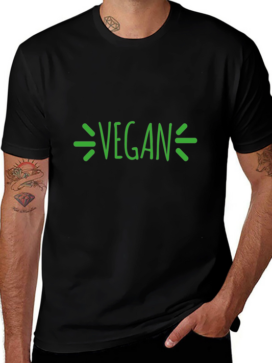 Vegan Graphic T-Shirt - Black Crew Neck