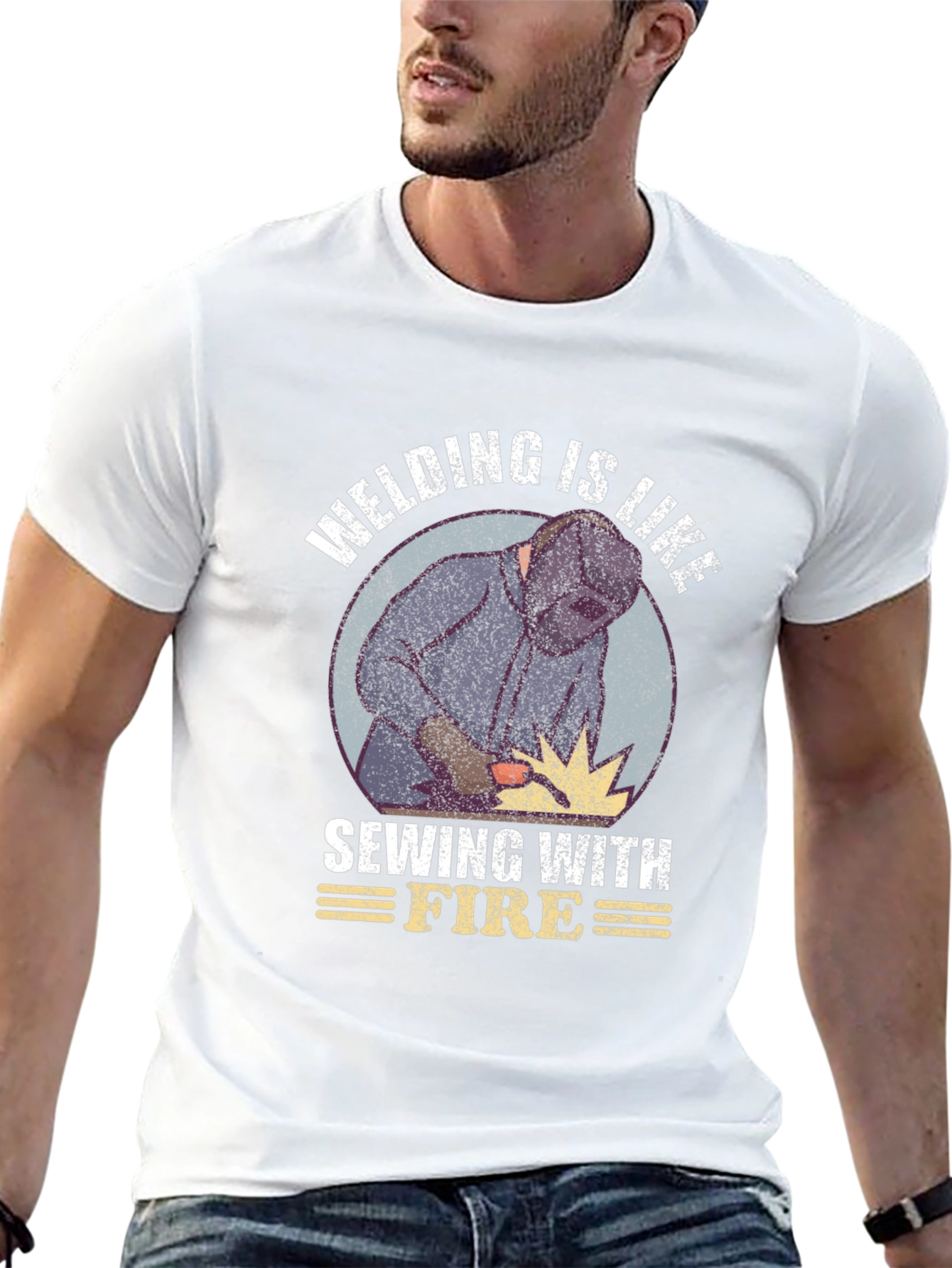 Welding is Like Sewing with Fire Graphic Tee