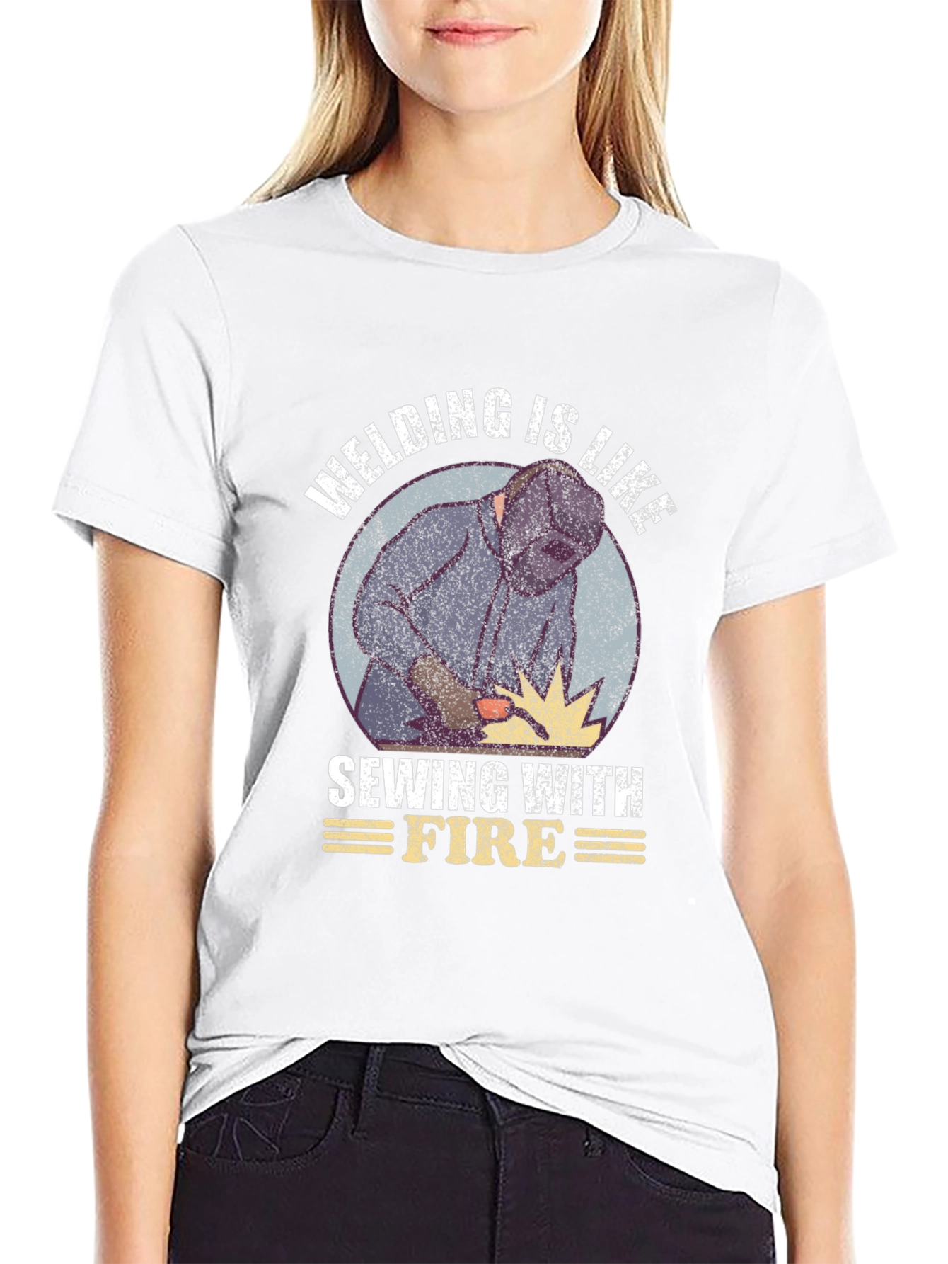 Welding is Like Sewing with Fire Graphic Tee