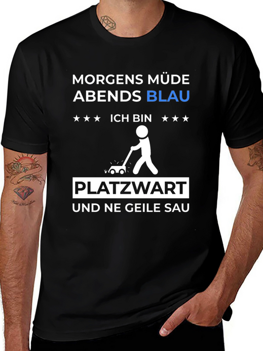 Morgens Müde Abends Blau T-Shirt