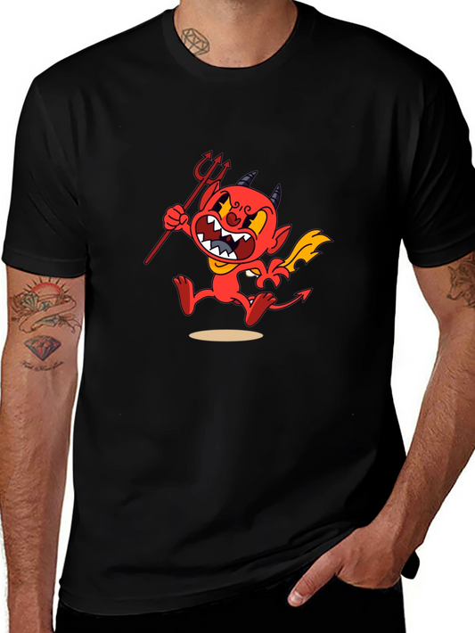 Cuphead Devil Graphic Print Black T-Shirt