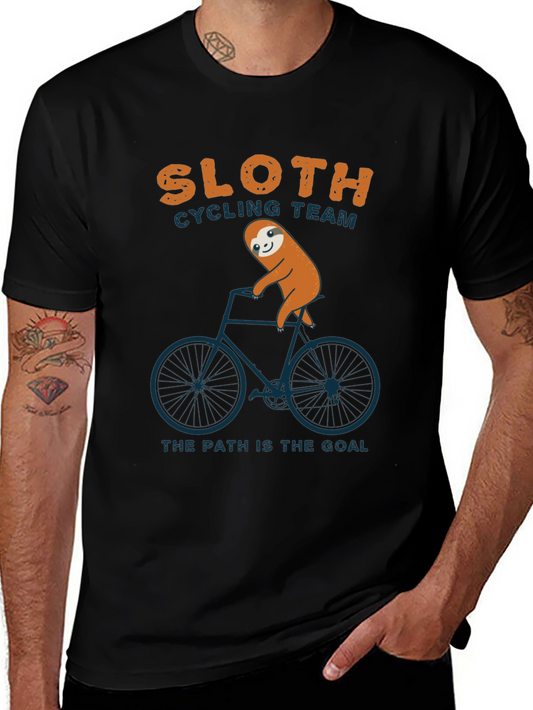Sloth Cycling Team T-Shirt - The Path Is The Goal