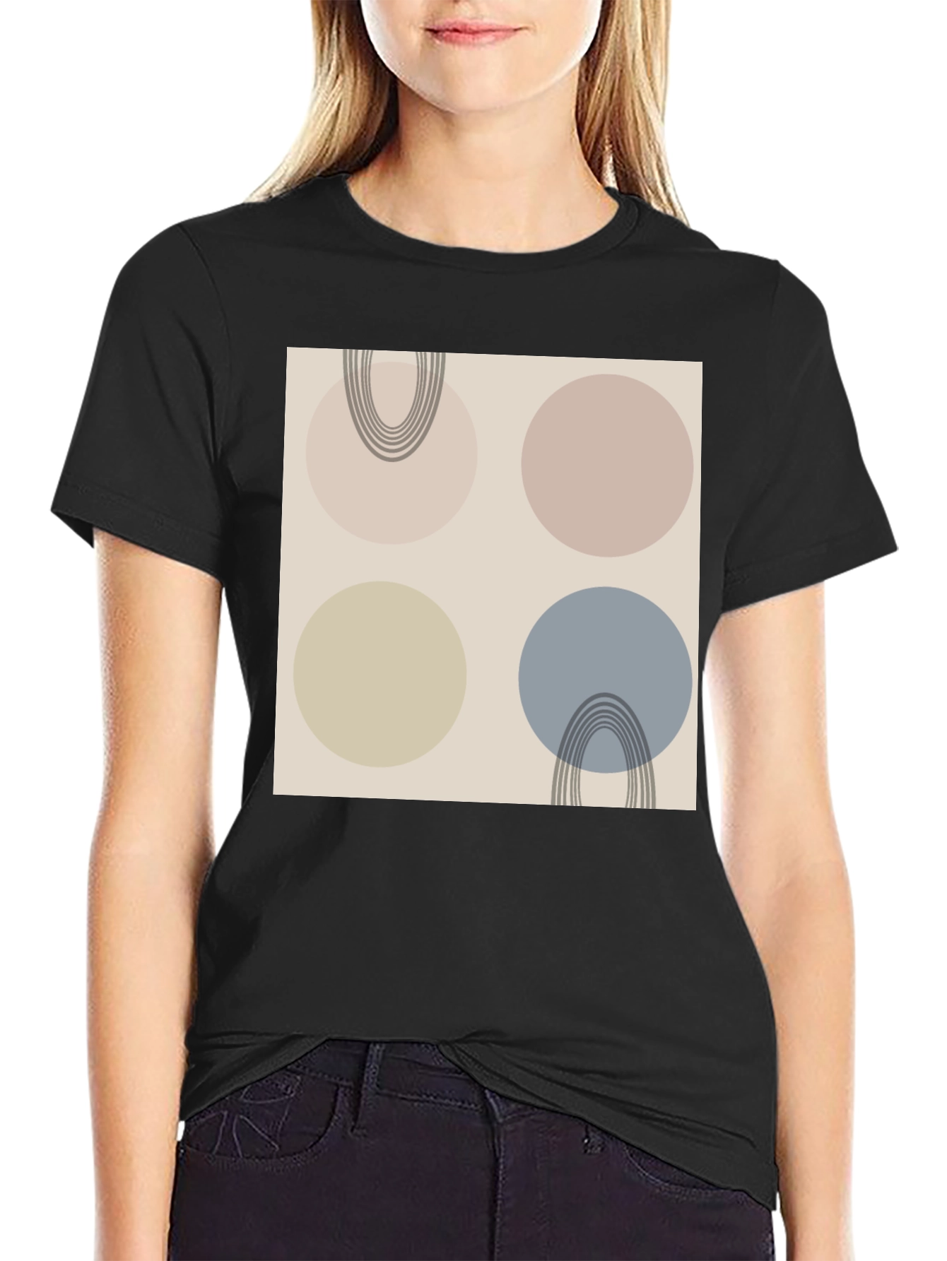 Abstract Circle Pattern Graphic Tee
