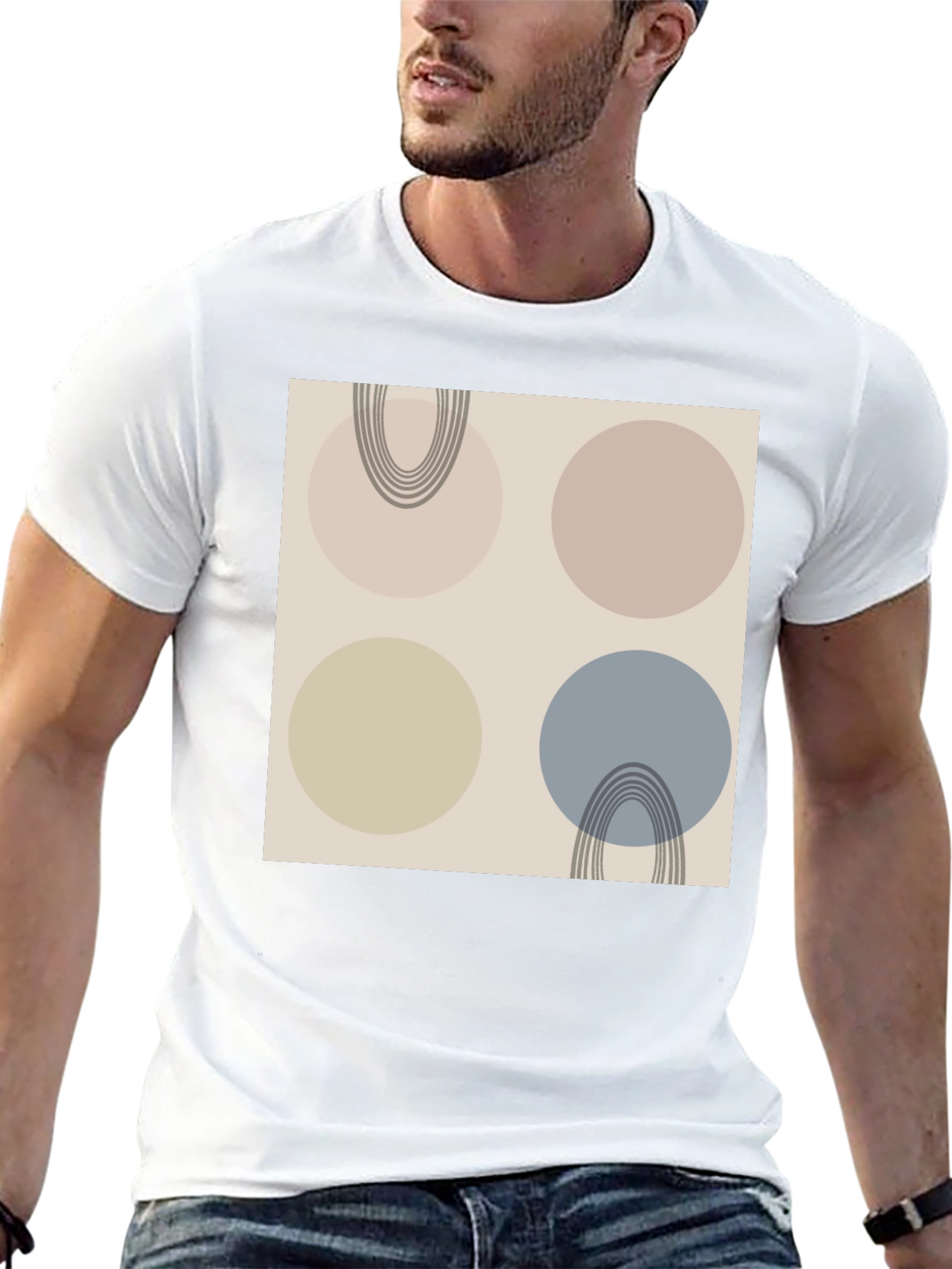 Abstract Circle Pattern Graphic Tee