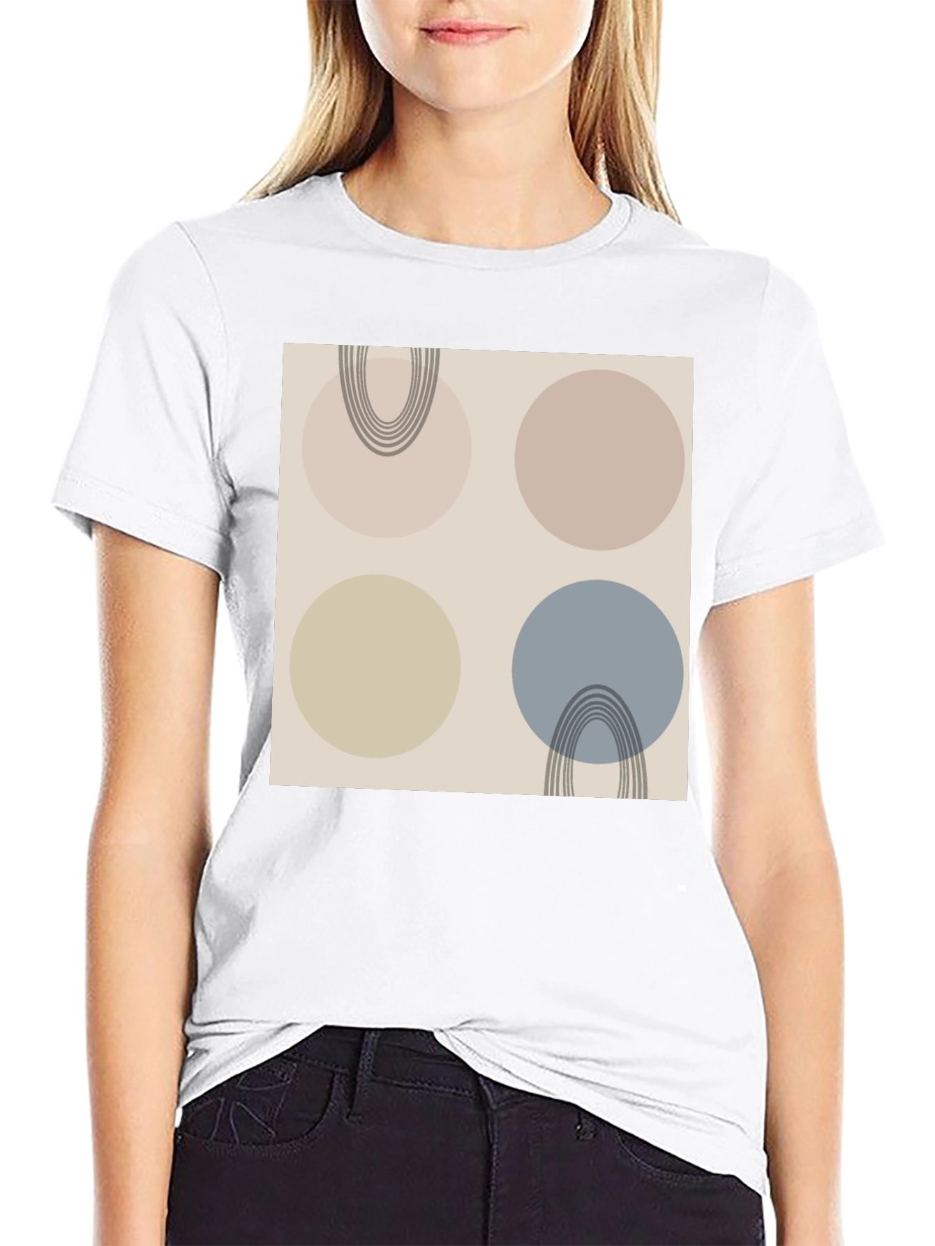 Abstract Circle Pattern Graphic Tee