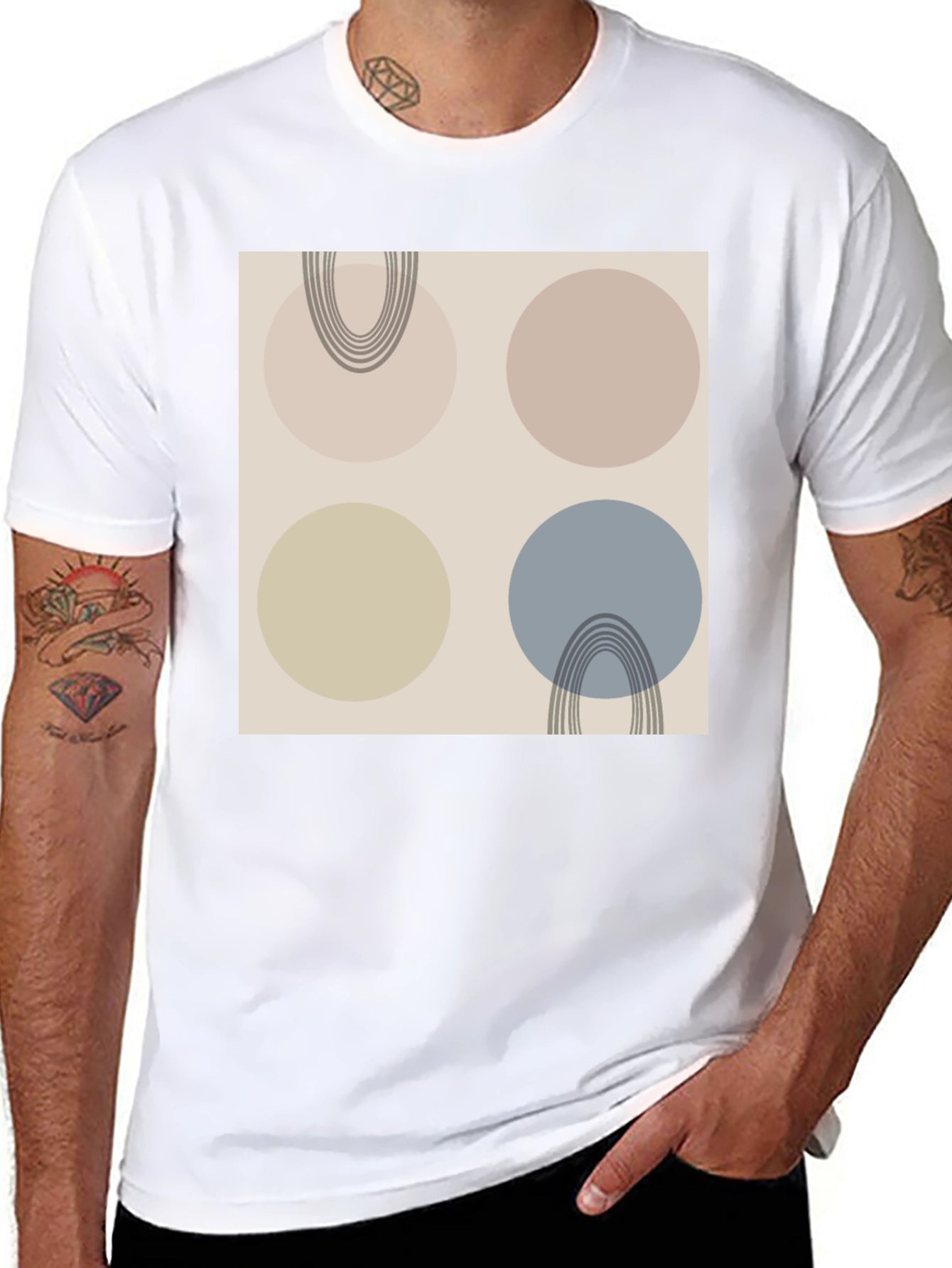 Abstract Circle Pattern Graphic Tee