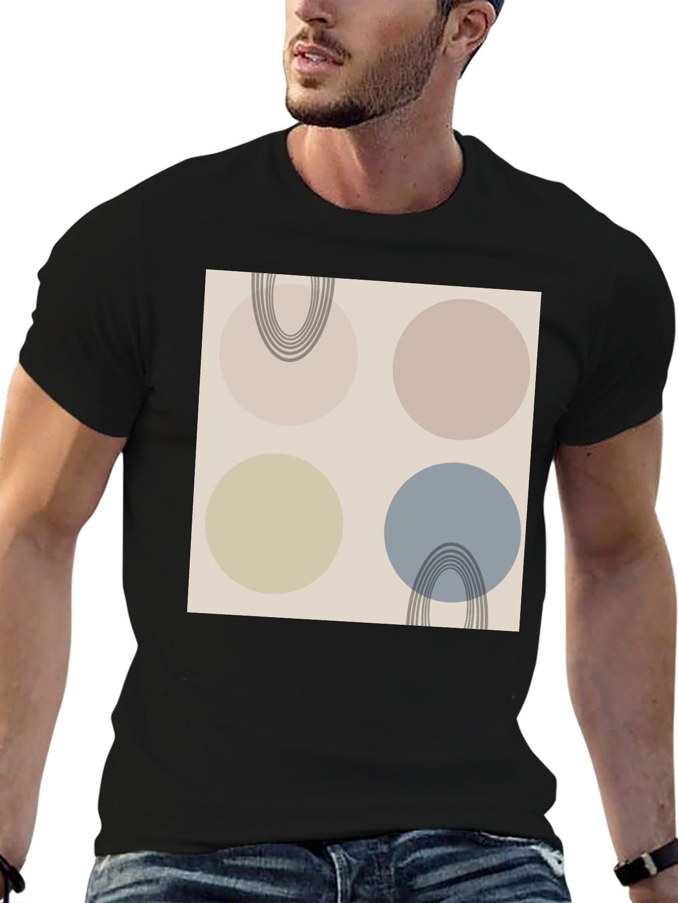 Abstract Circle Pattern Graphic Tee