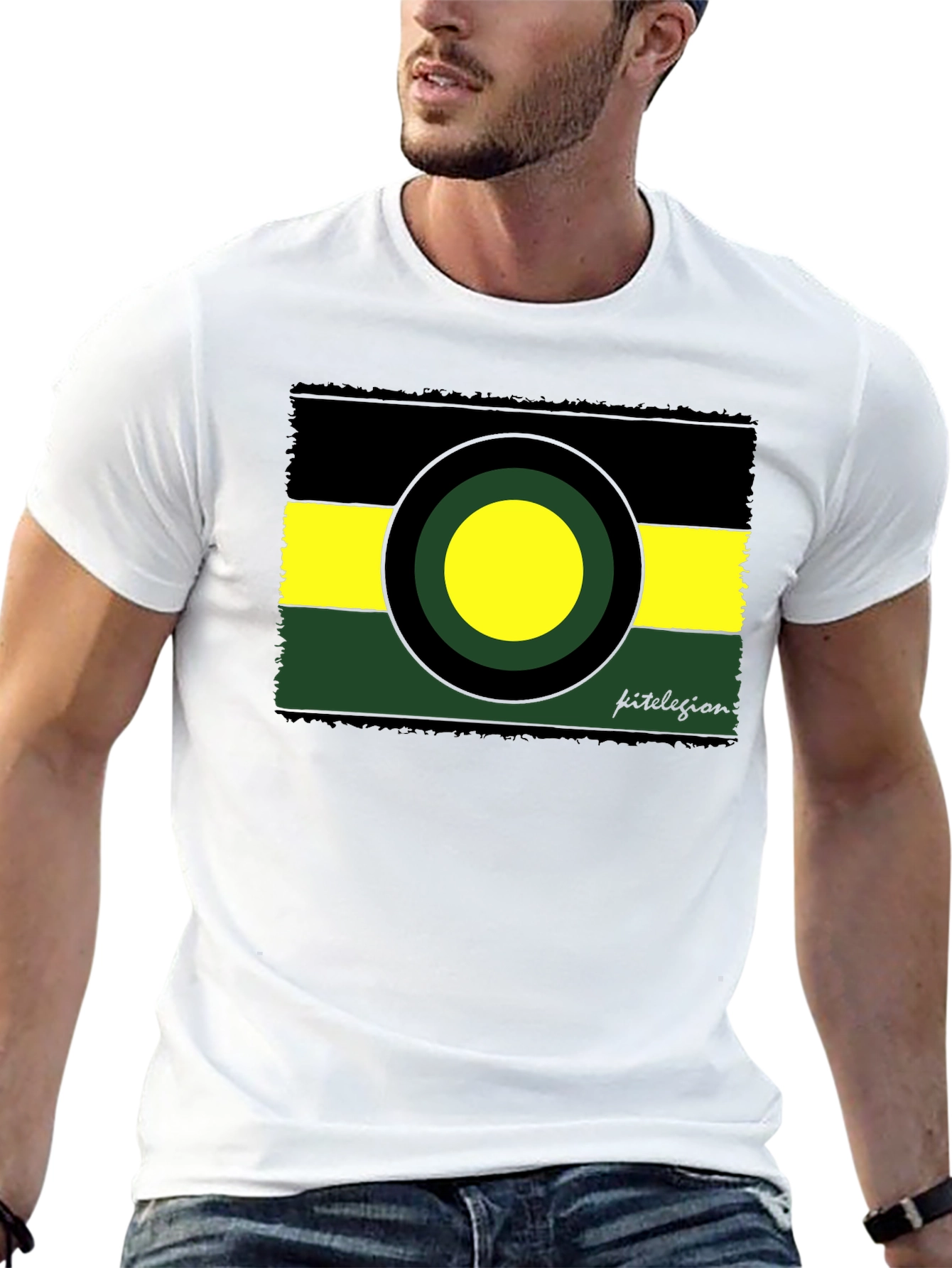 Abstract Geometric Graphic Tee - Black