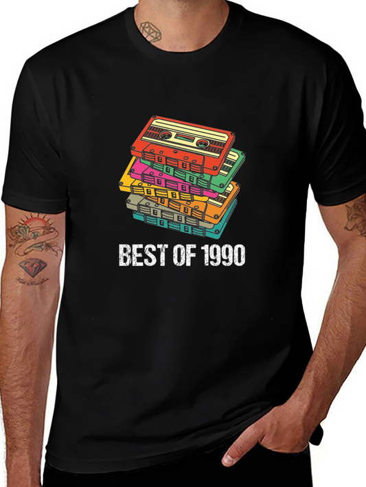 Best of 1990 Cassette Tape Stack Graphic T-Shirt