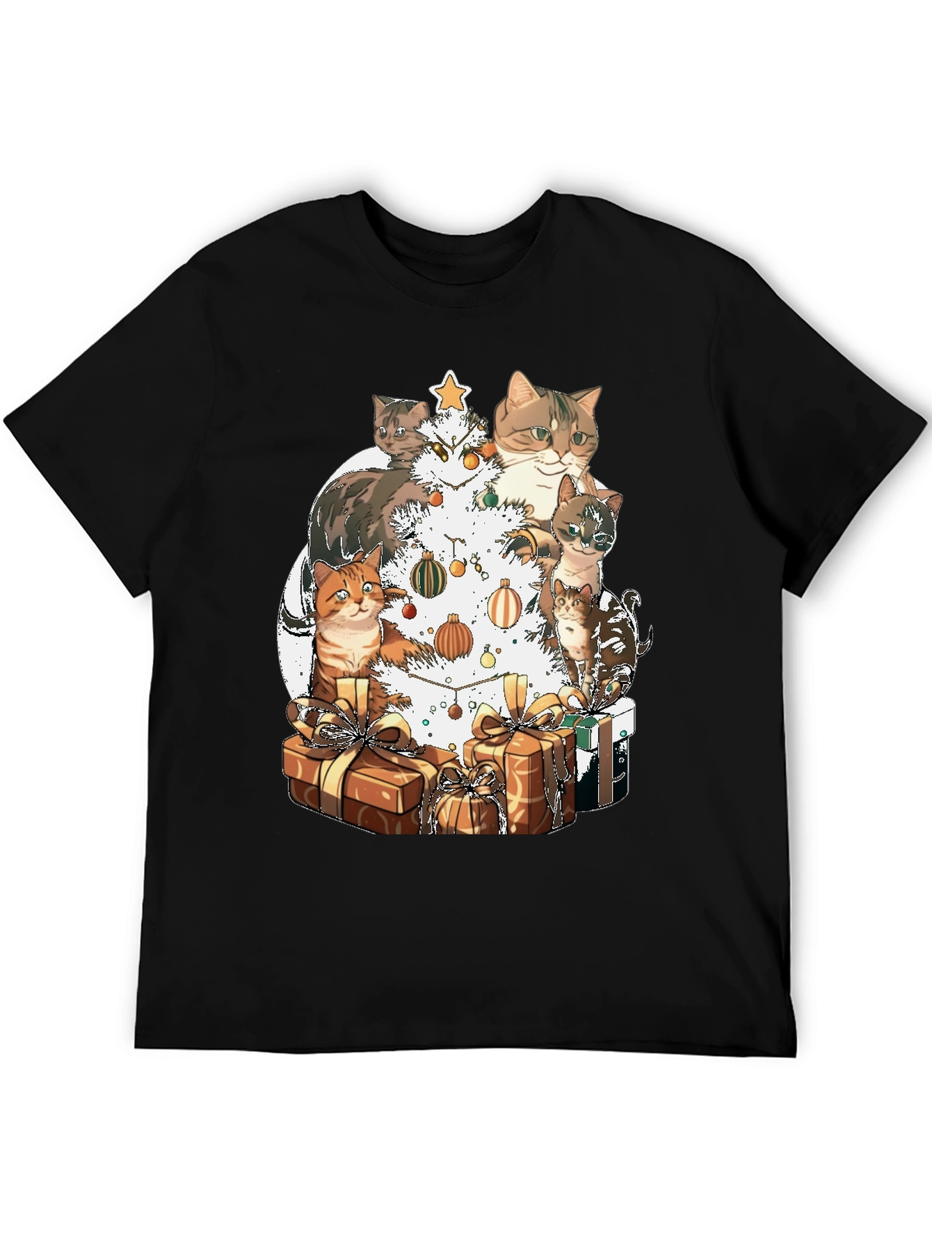 Festive Cat Christmas Tree T-Shirt