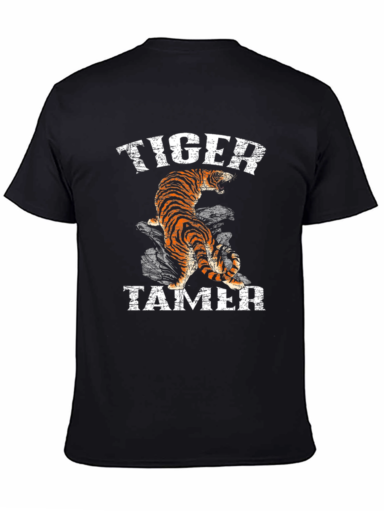 Tiger Tamer Graphic Print Black T-Shirt