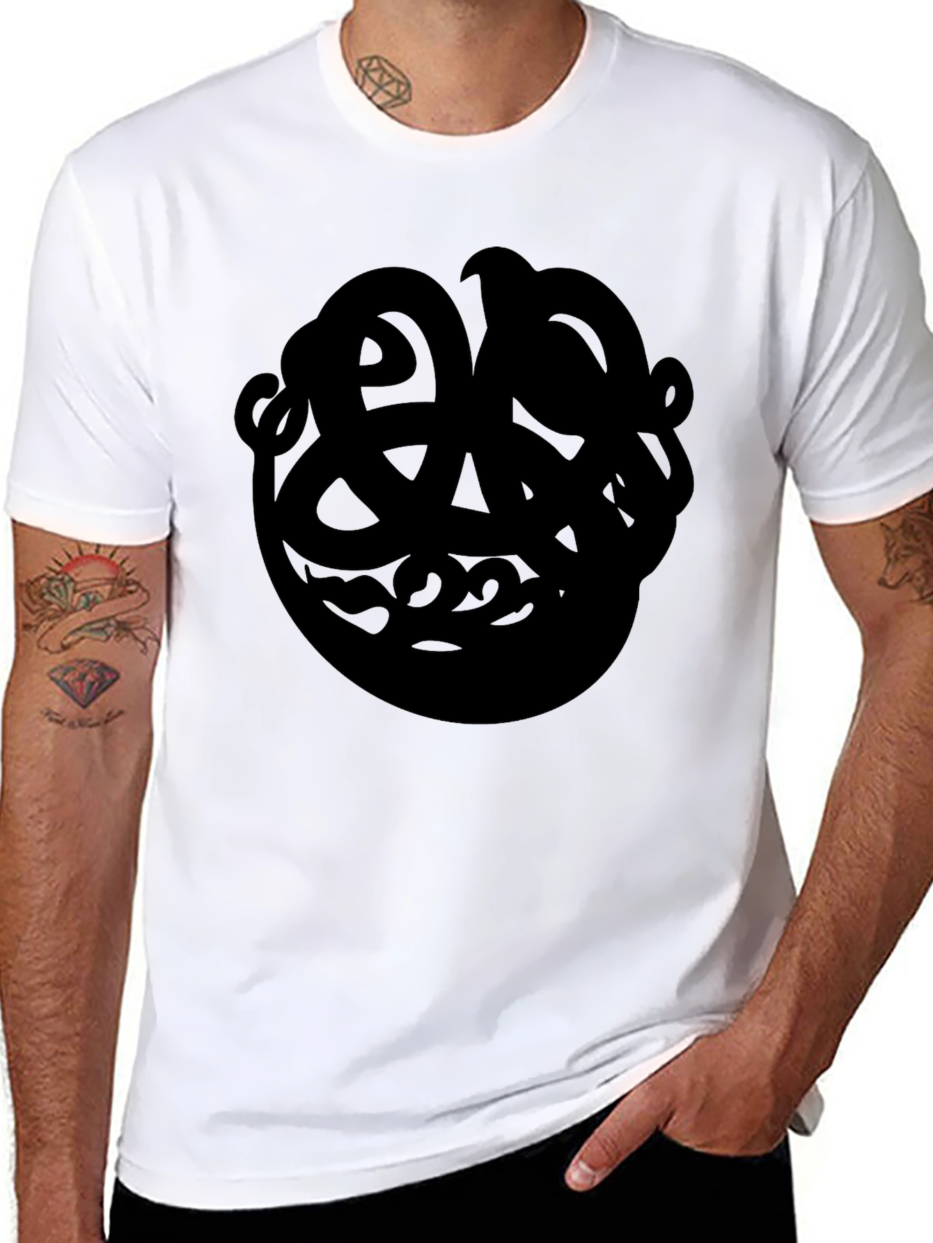 Abstract Design Black T-Shirt