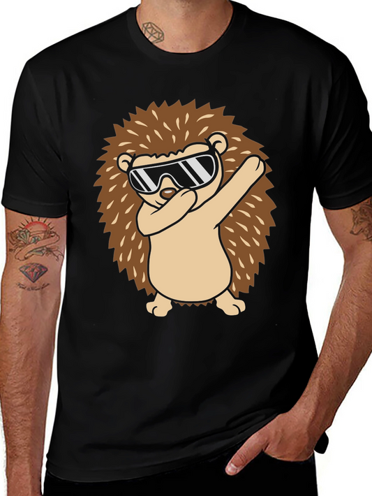 Dabbing Hedgehog Graphic Tee - Cool Animal Design