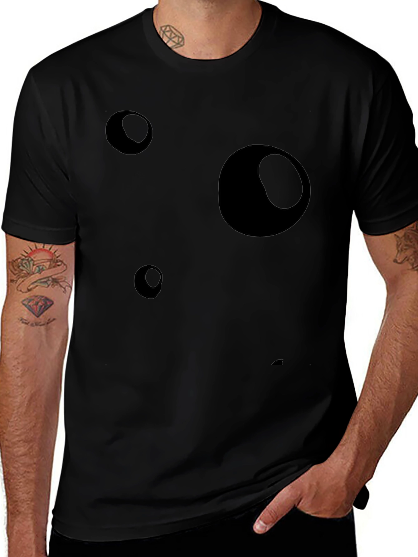 Abstract Bubble Black Graphic Tee