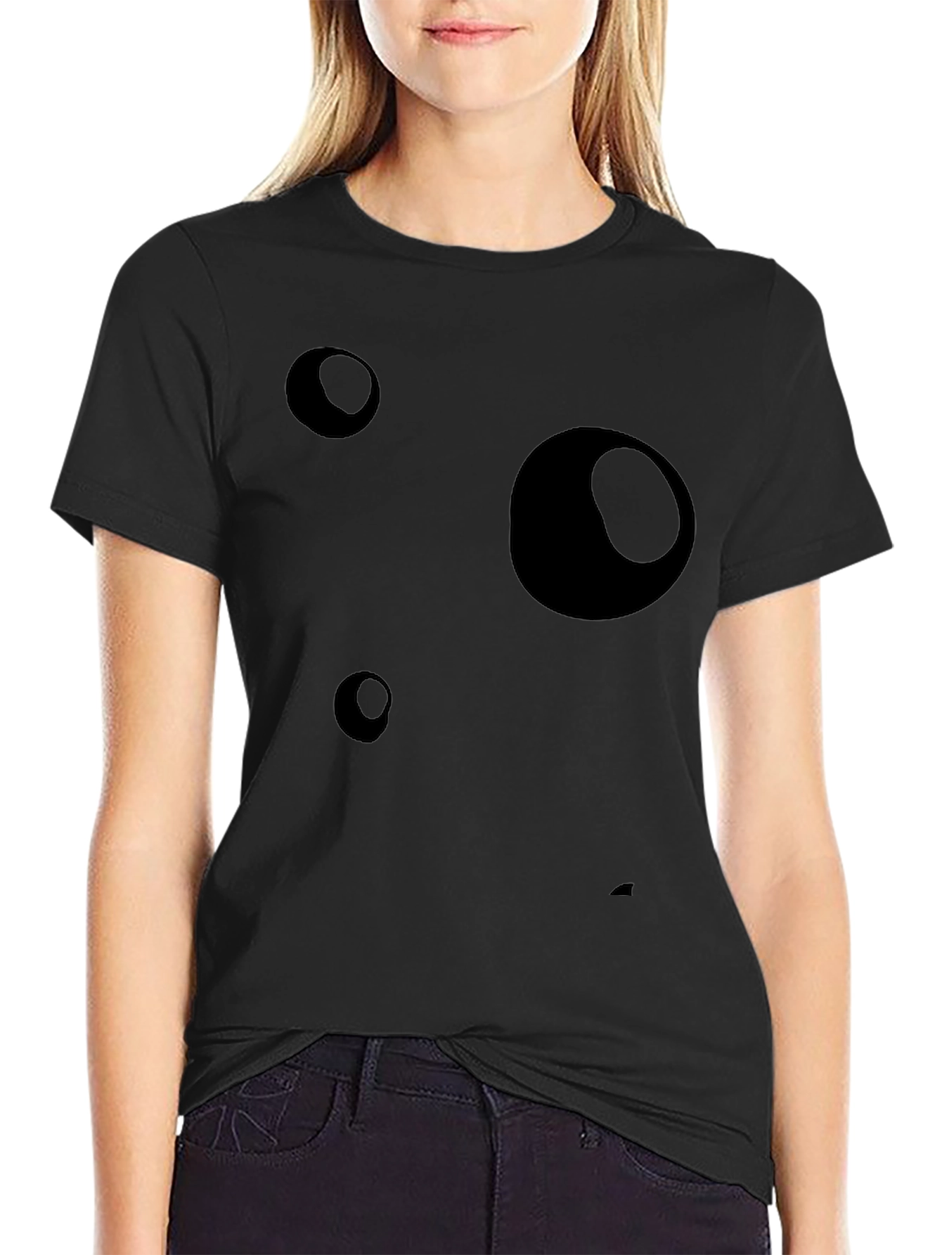 Abstract Bubble Black Graphic Tee
