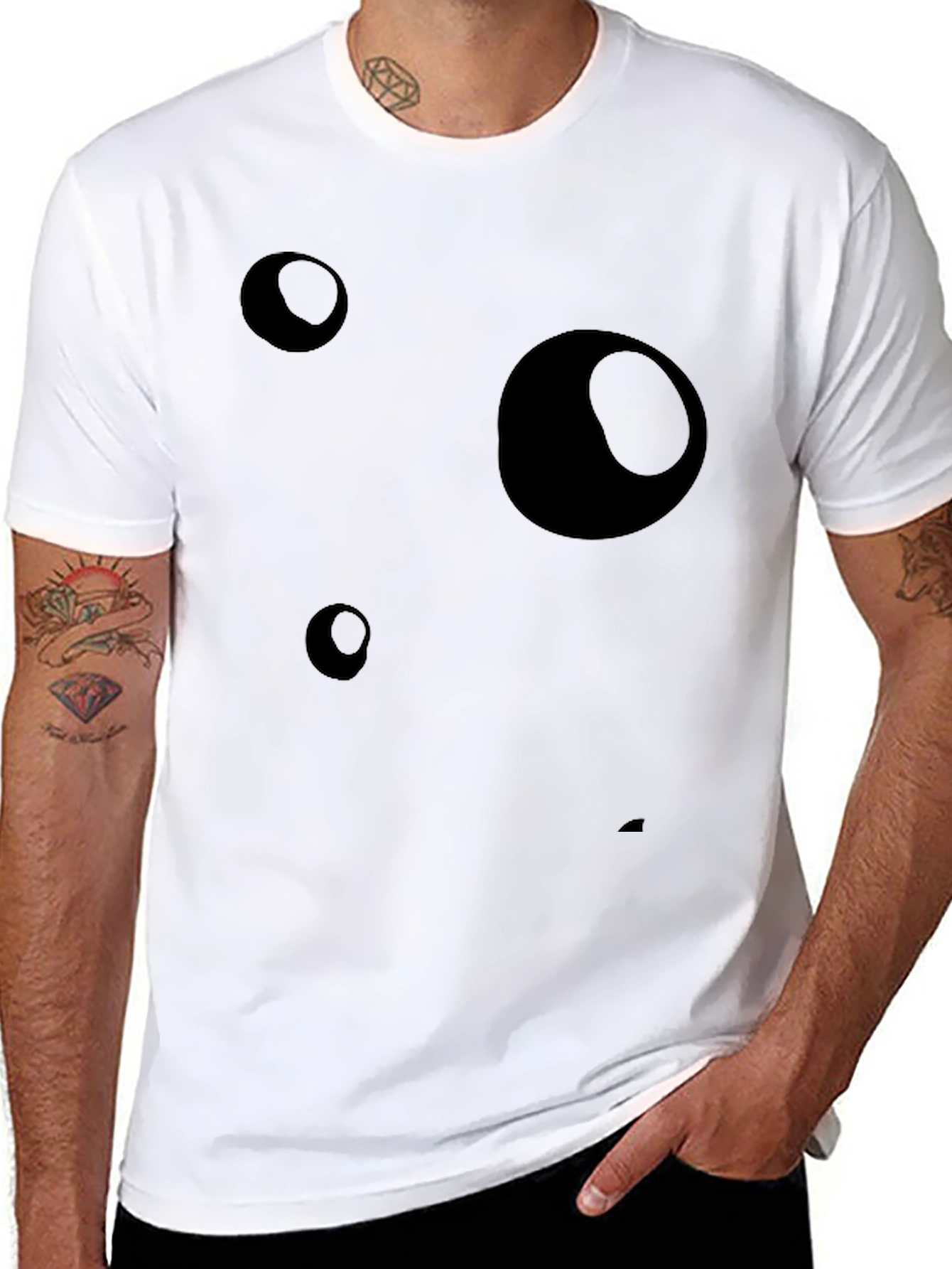 Abstract Bubble Black Graphic Tee