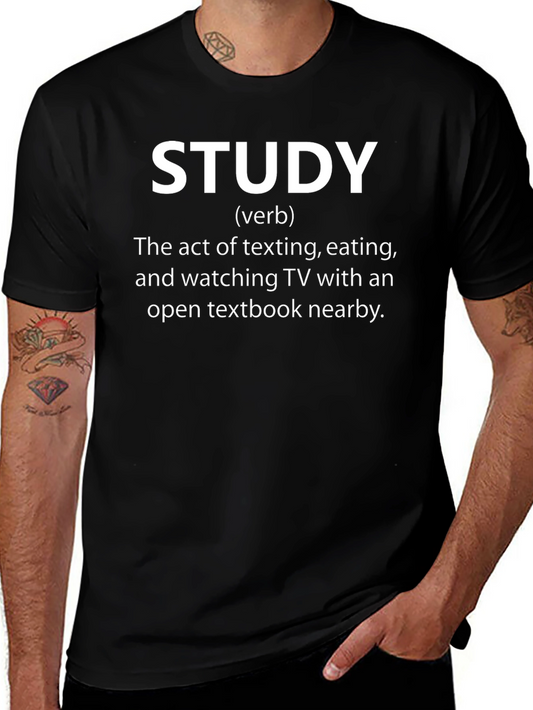 Funny Study Definition Black T-Shirt