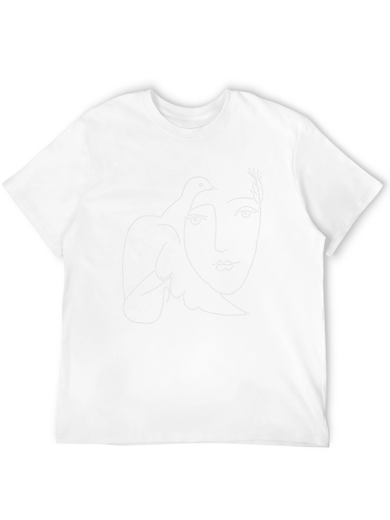 Abstract Face and Dove Black Graphic Tee