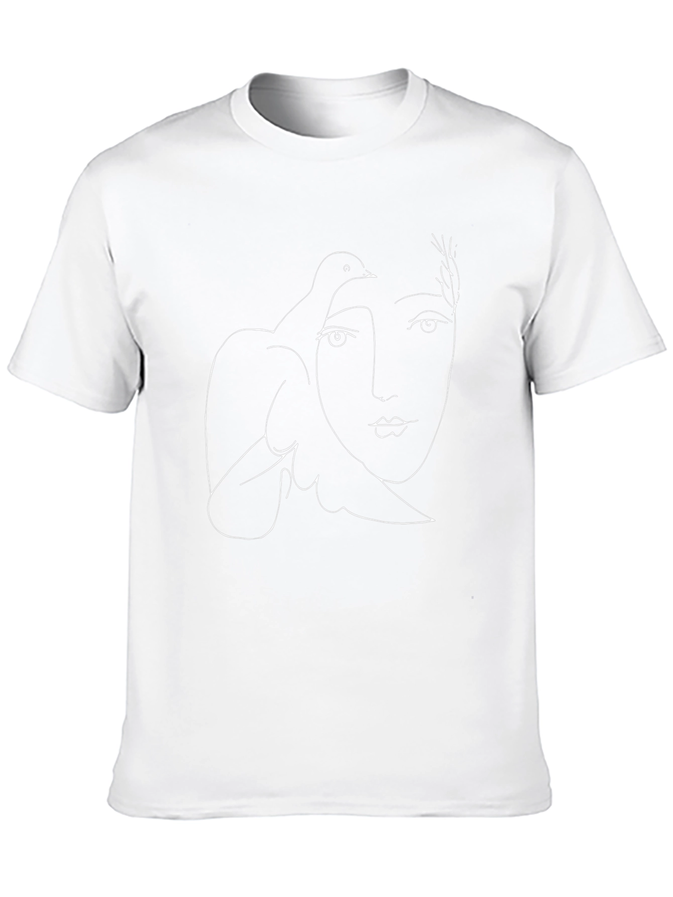 Abstract Face and Dove Black Graphic Tee