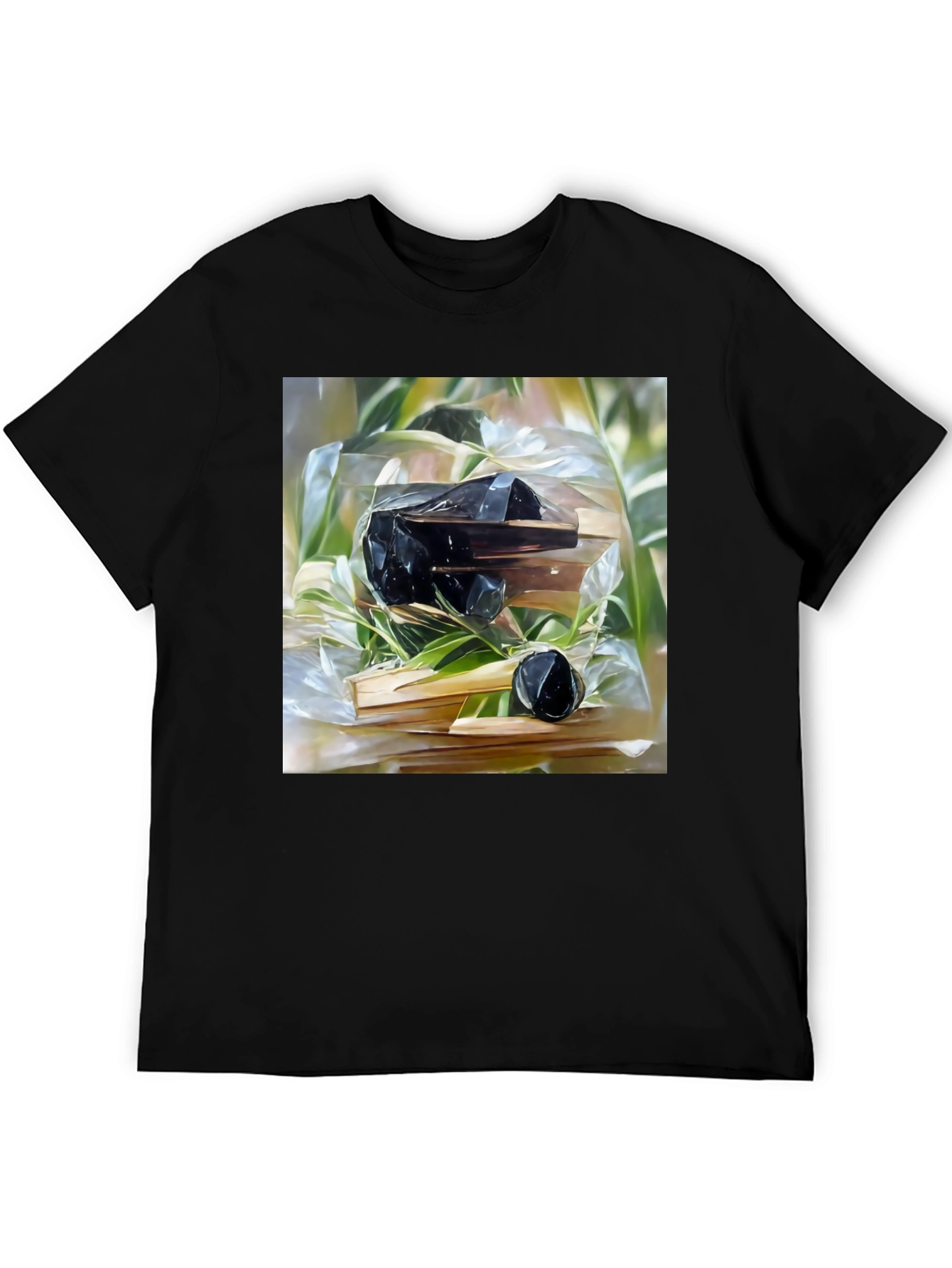 Abstract Obsidian Art Black Cotton T-Shirt