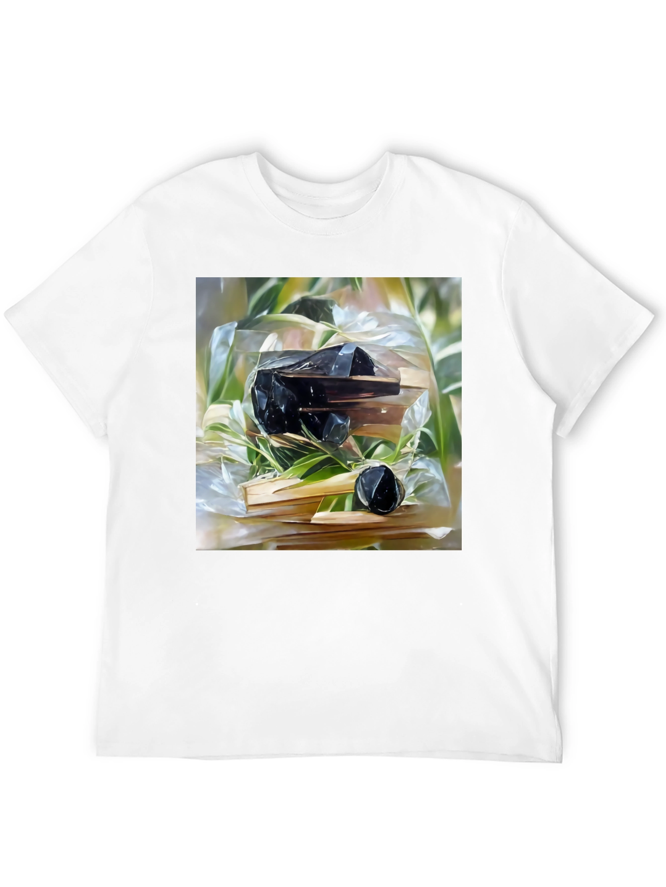 Abstract Obsidian Art Black Cotton T-Shirt