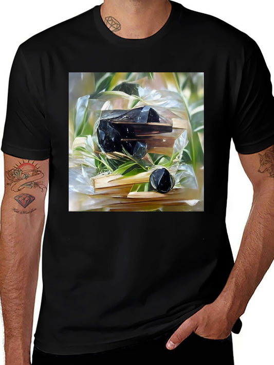 Abstract Obsidian Art Black Cotton T-Shirt