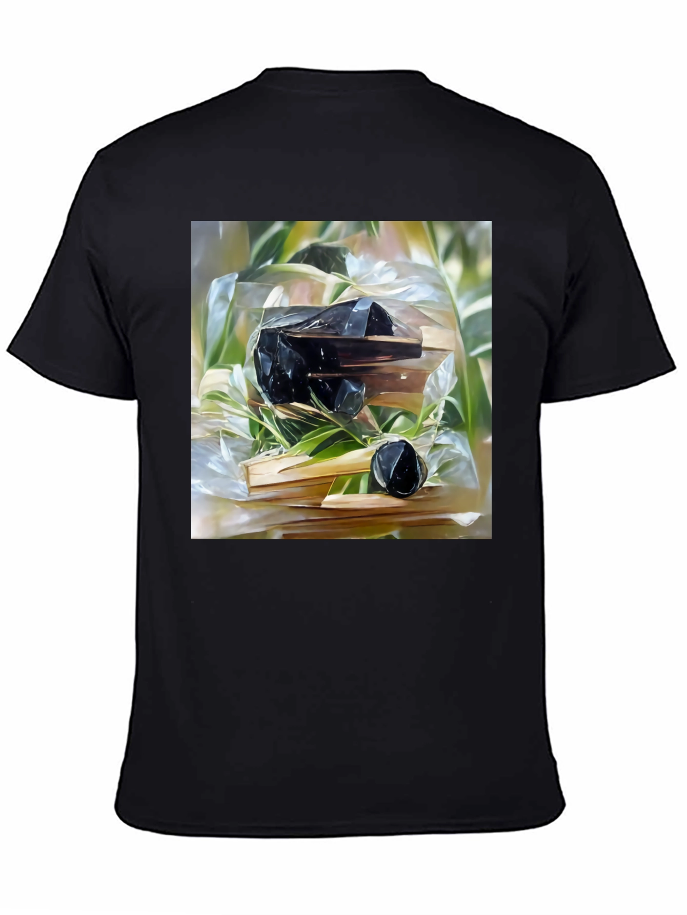 Abstract Obsidian Art Black Cotton T-Shirt