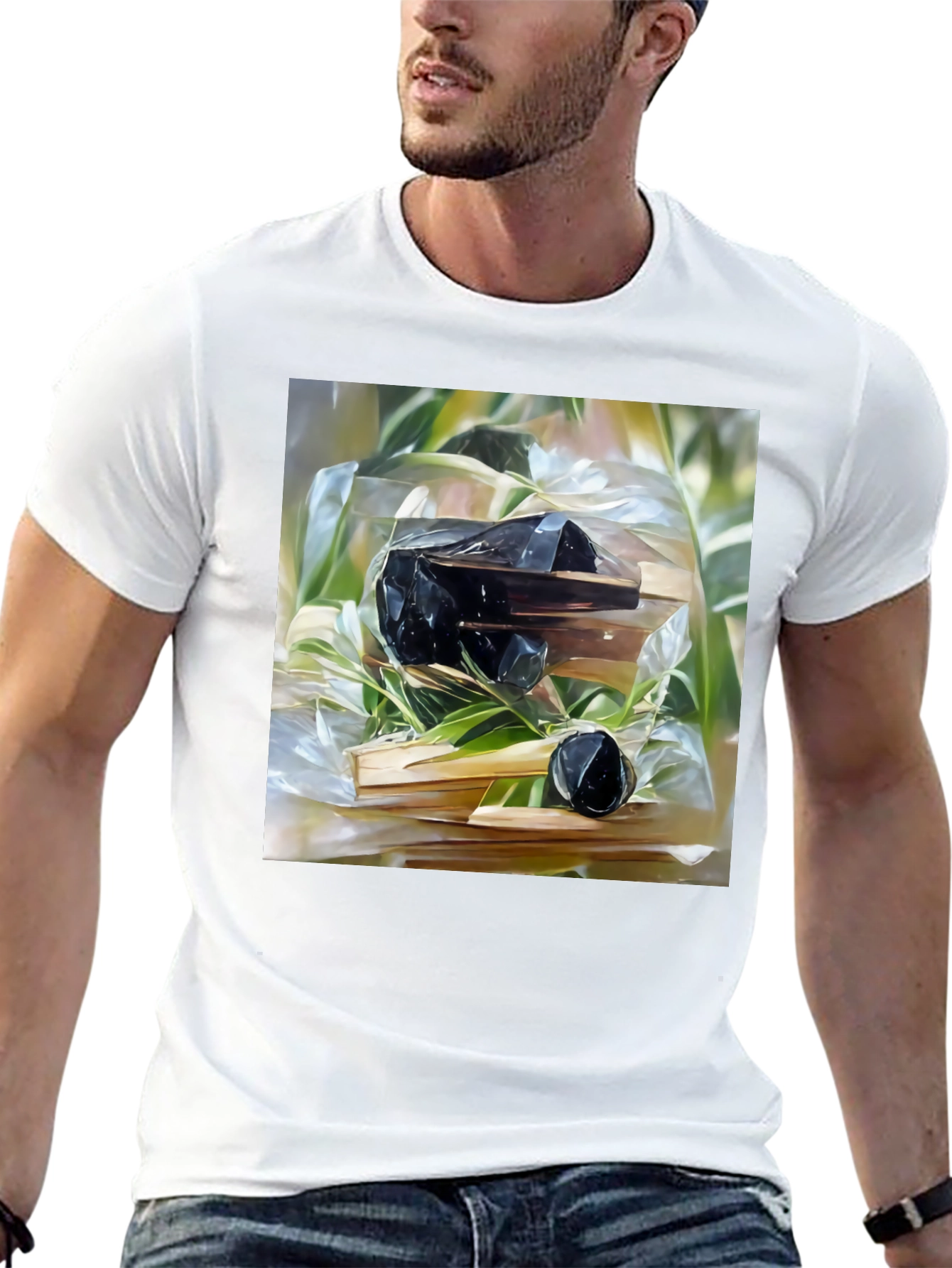 Abstract Obsidian Art Black Cotton T-Shirt