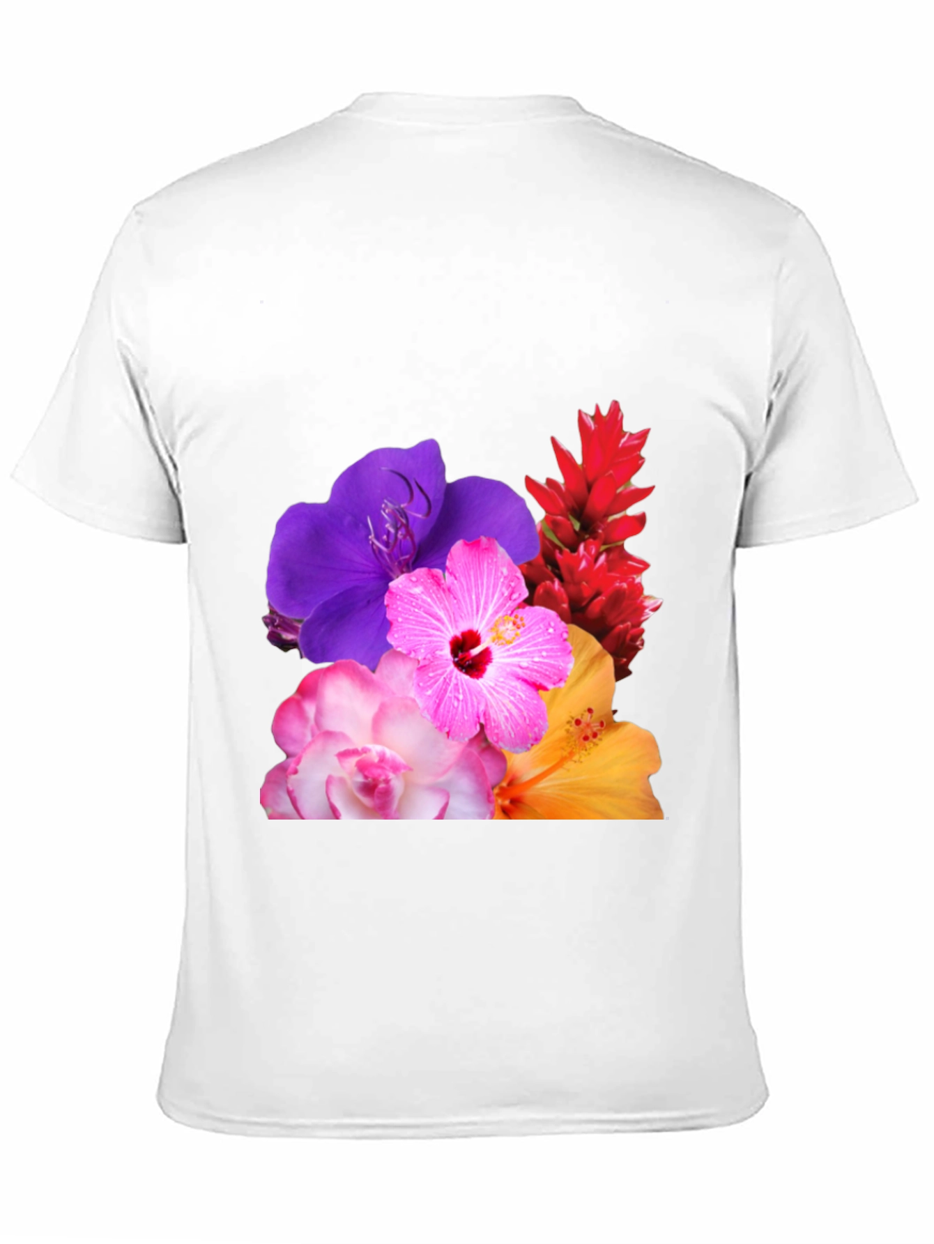 Floral Print Black T-Shirt - Vibrant Blossom Design